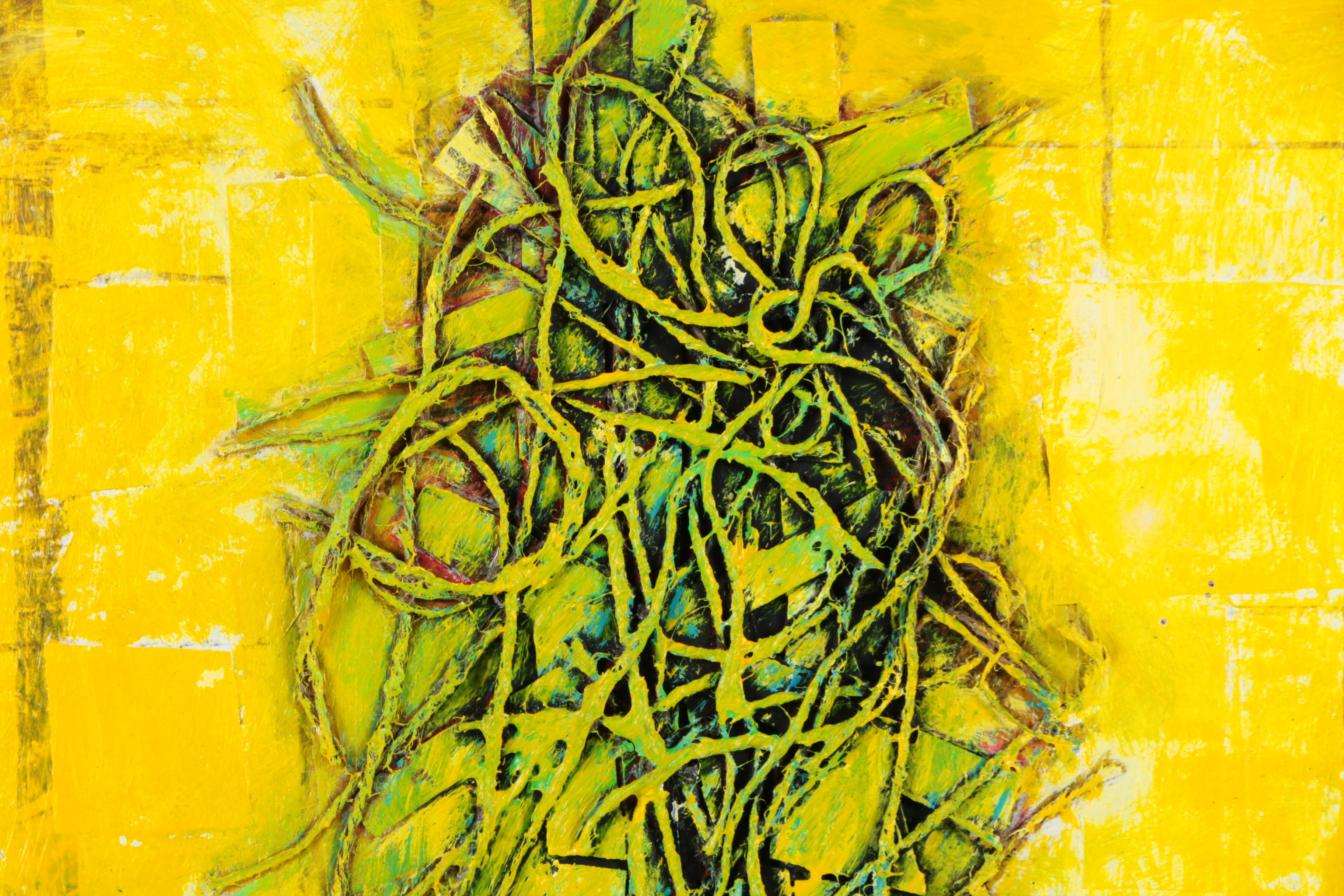 Ronald Ahlström Mixed Media Collage on Canvas "Untitled"