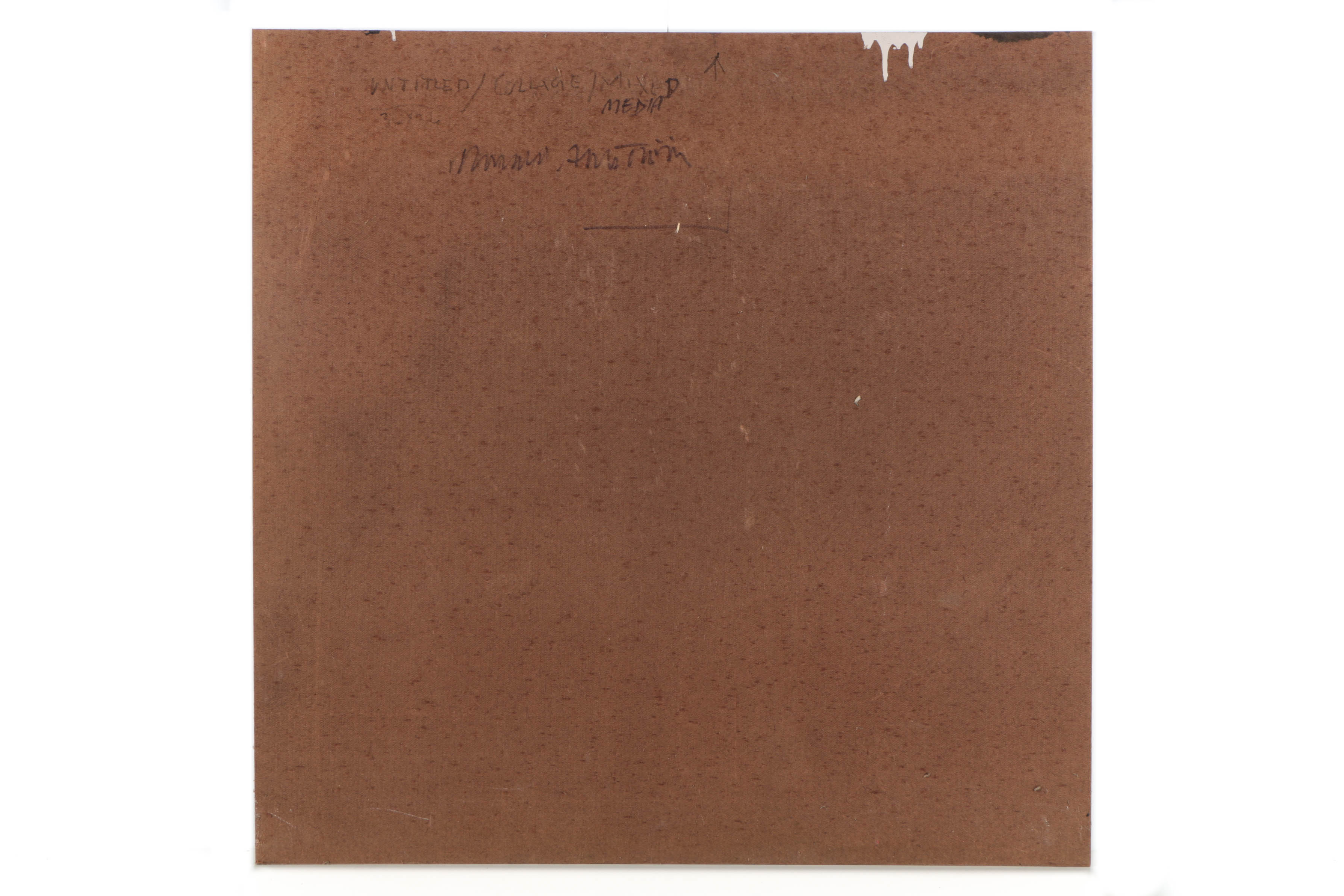 Ronald Ahlström Abstract Mixed Media Collage on Wood Board "Untitled"