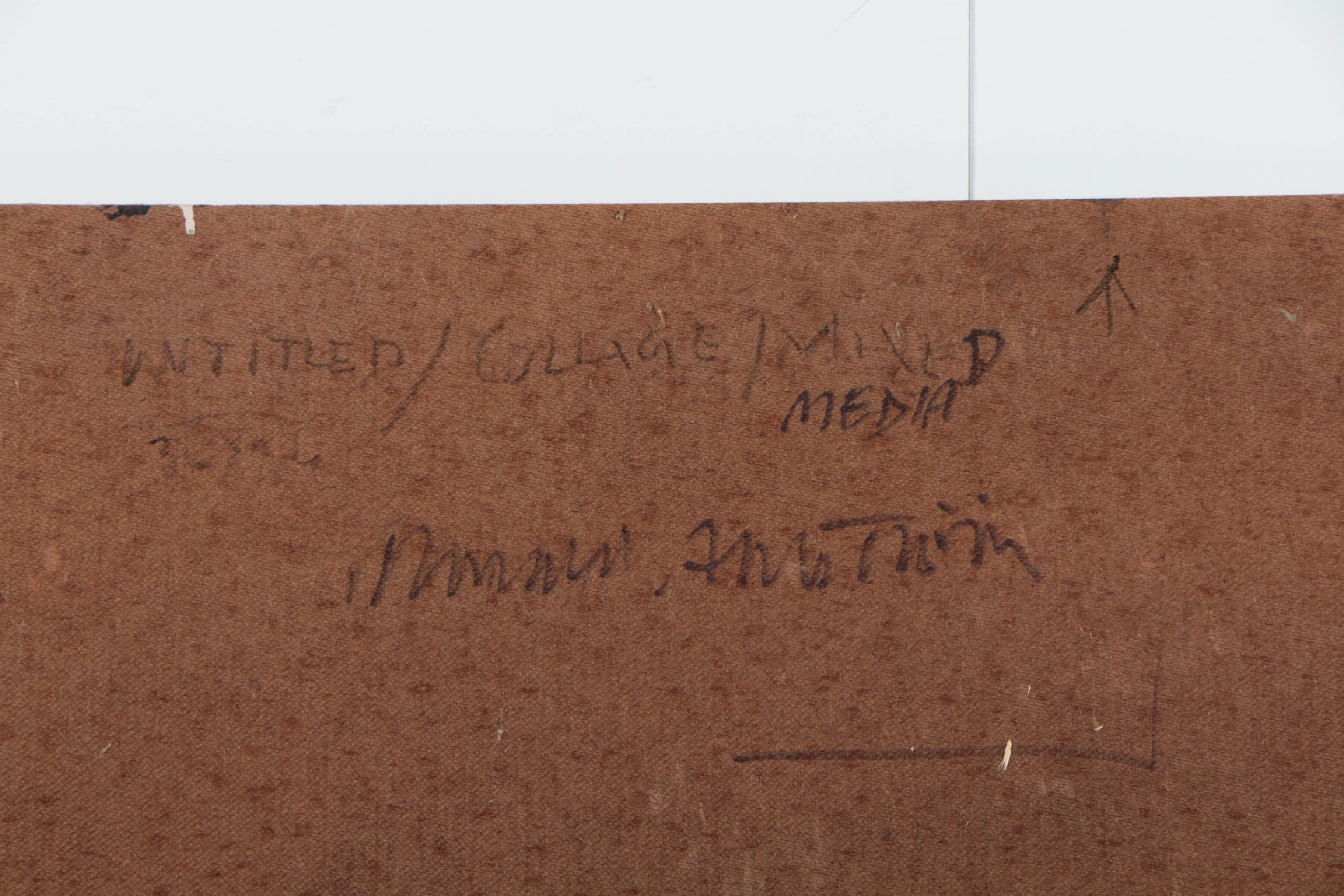 Ronald Ahlström Abstract Mixed Media Collage on Wood Board "Untitled"