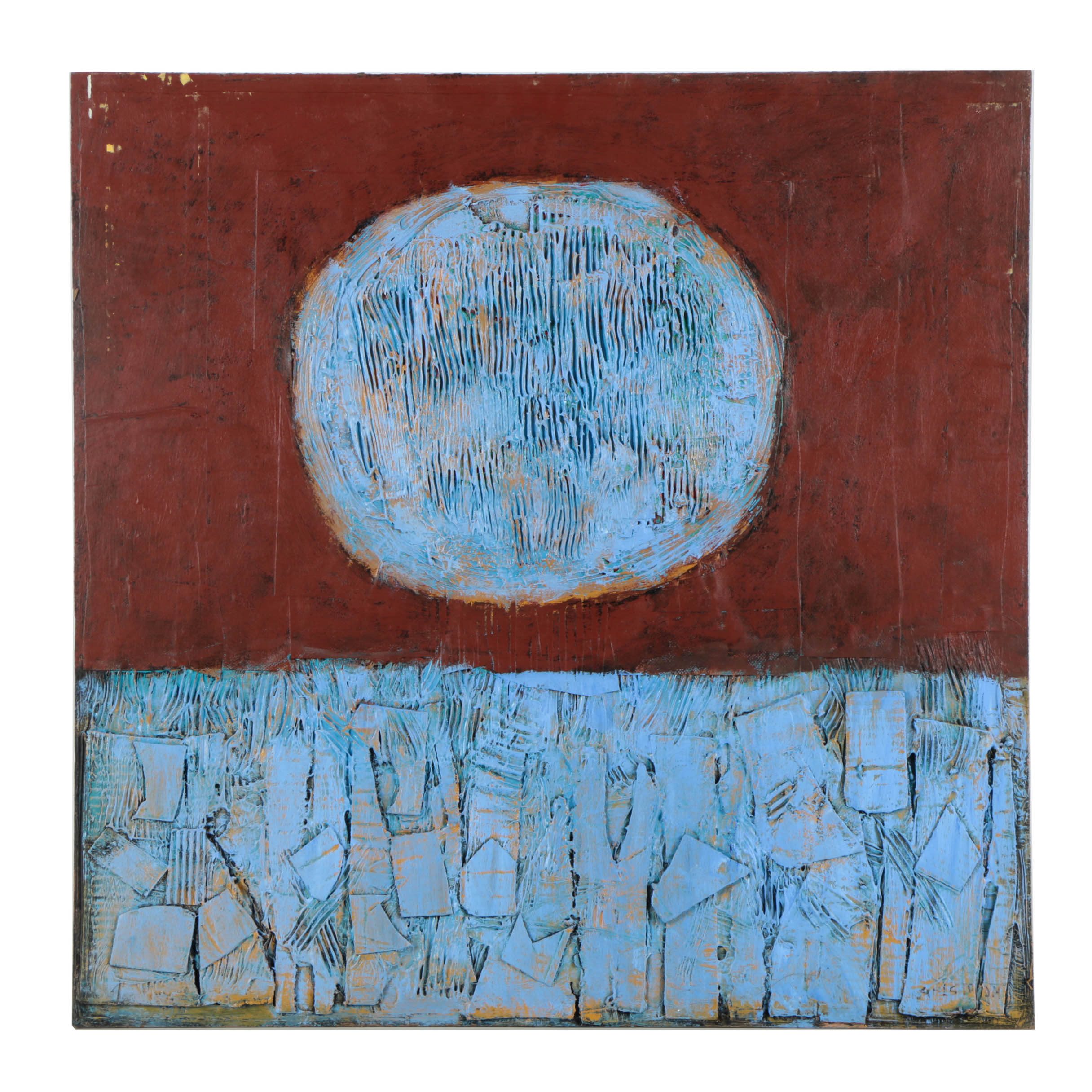 Ronald Ahlström Mixed Media Collage on Board "Untitled"