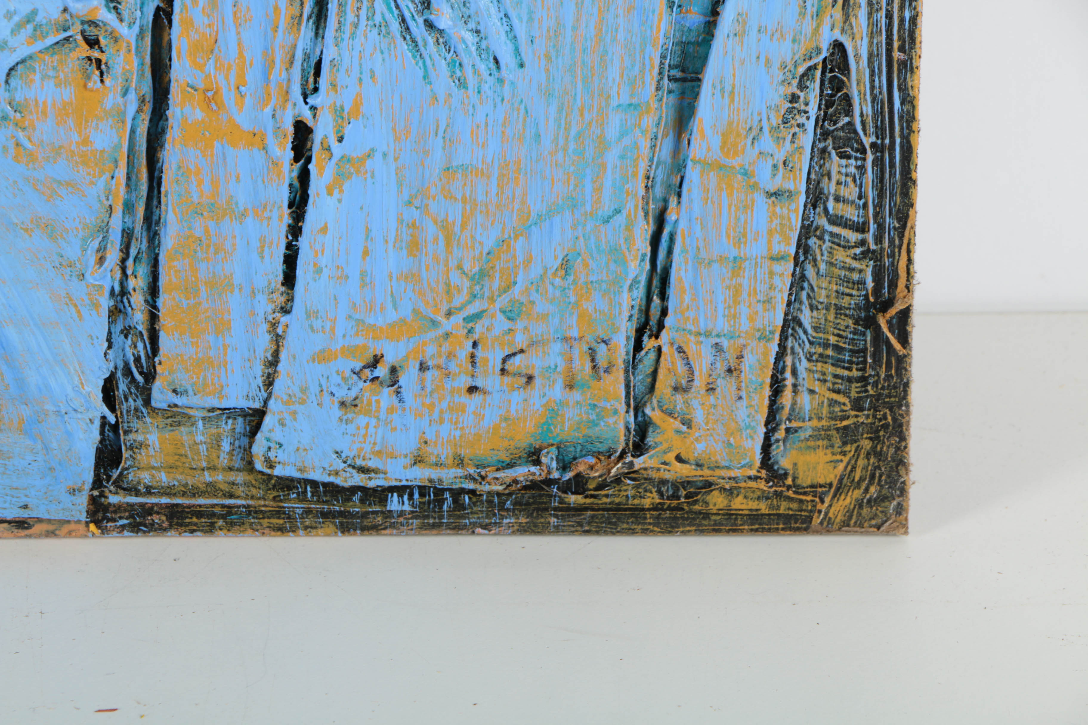 Ronald Ahlström Mixed Media Collage on Board "Untitled"