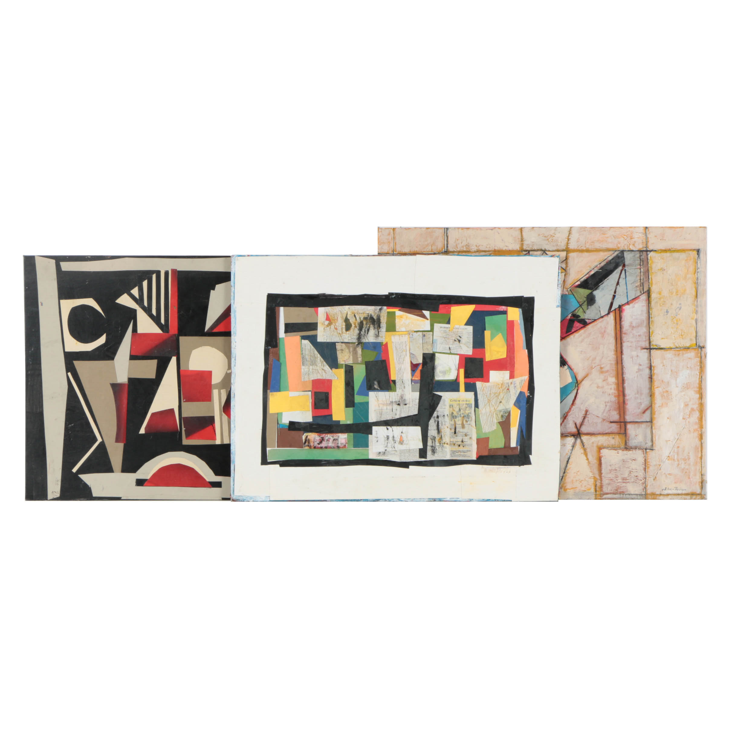 Collection of Ronald Ahlström Mix Media Collage on Board