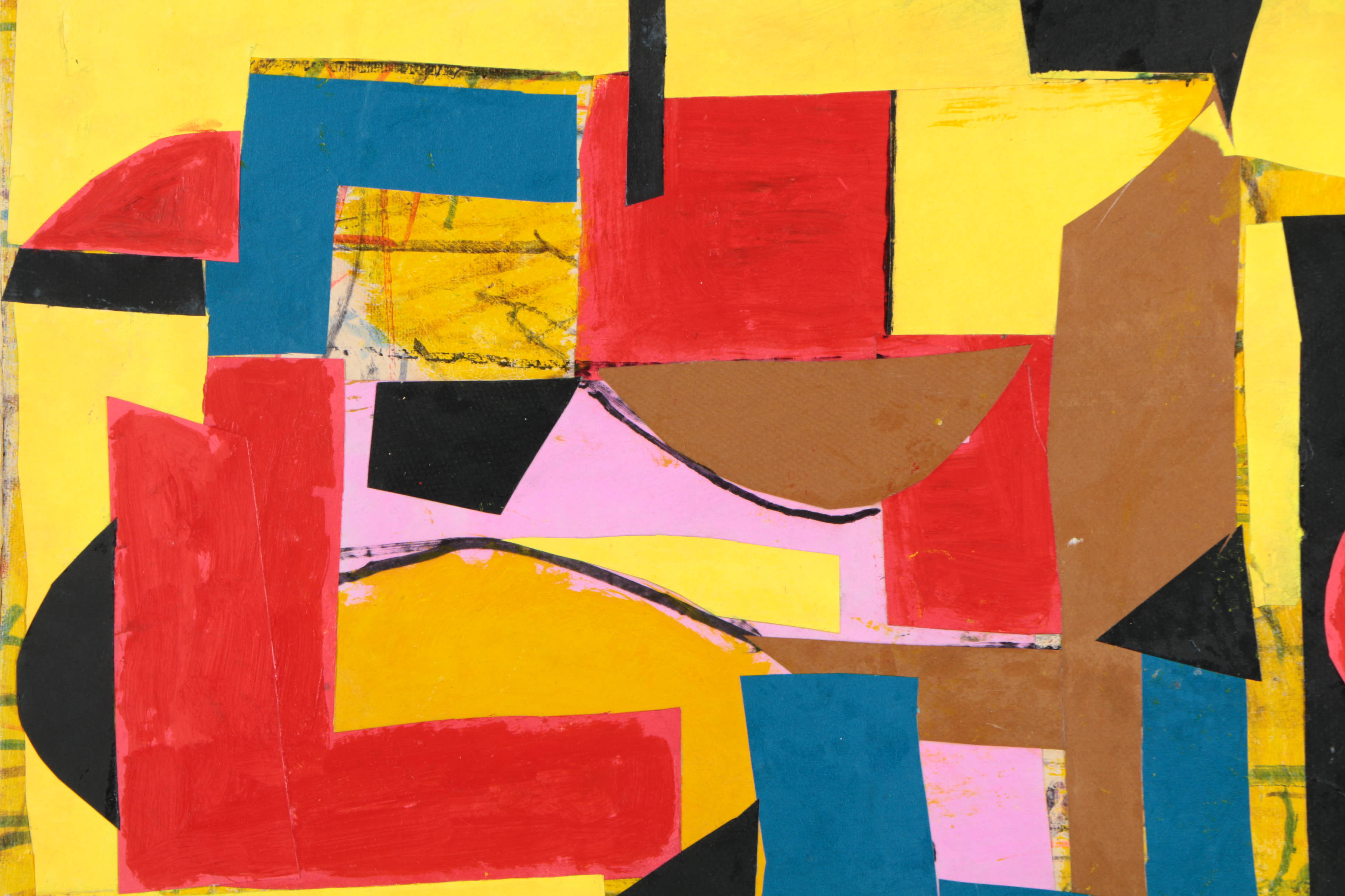 Ronald Ahlström Abstract Mixed Media Collage on Canvas "Untitled"