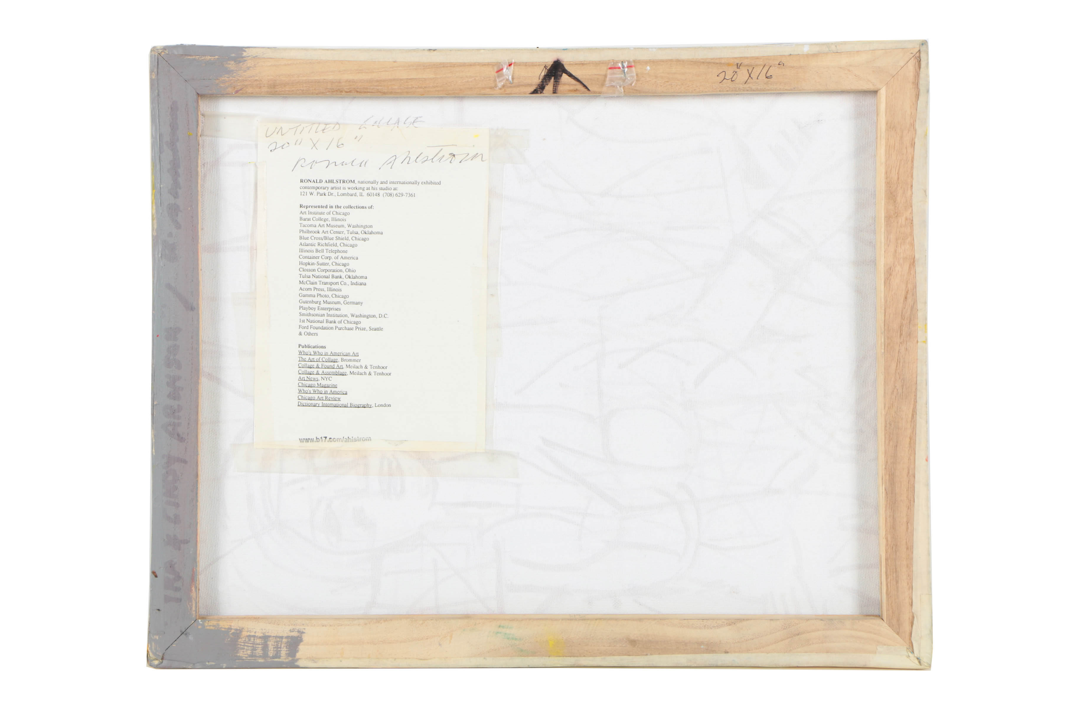 Ronald Ahlström Abstract Mixed Media Collage on Canvas "Untitled"