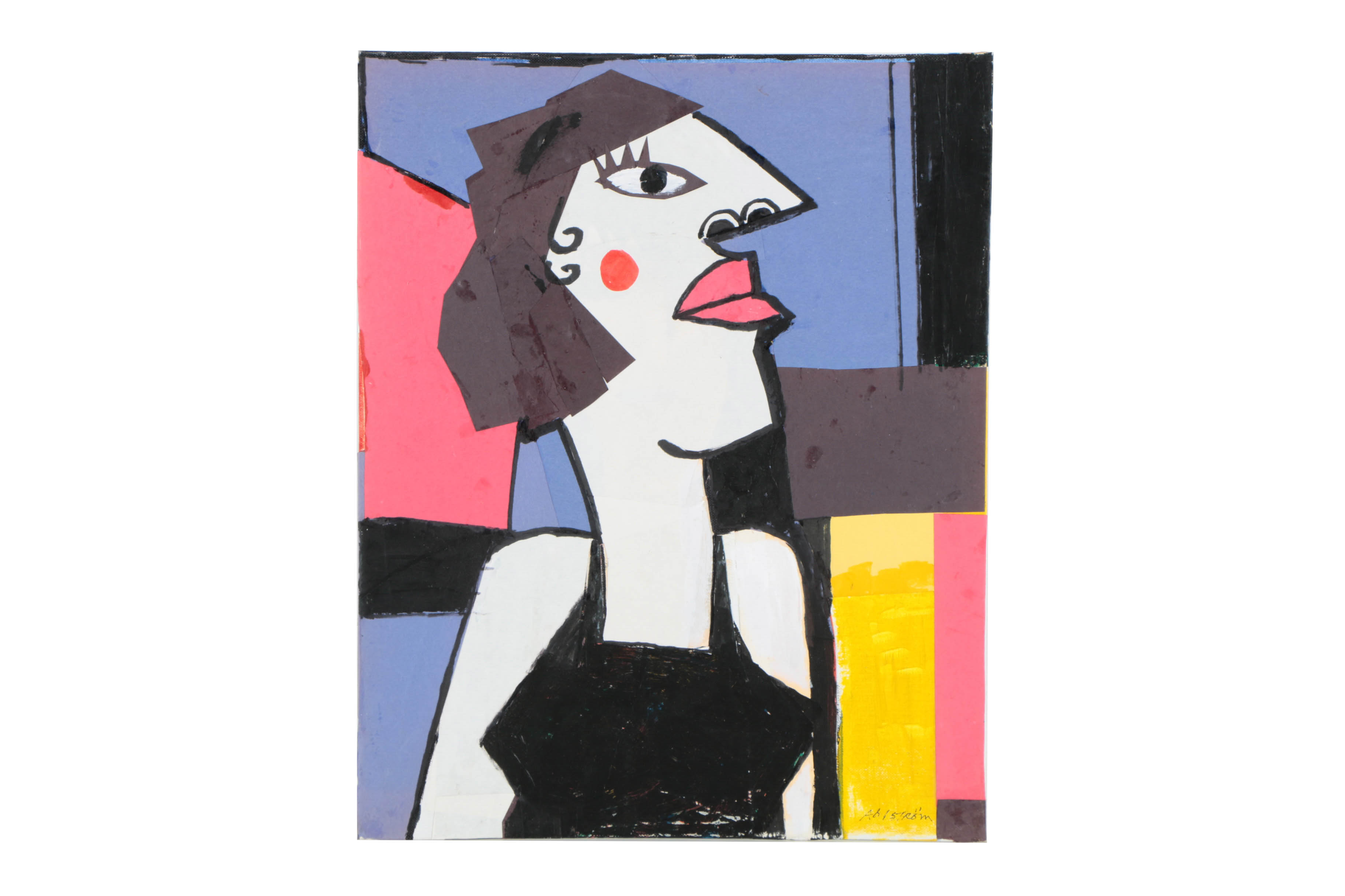 Assortment of Ronald Ahlström Abstract Mixed Media Compositions on Boards