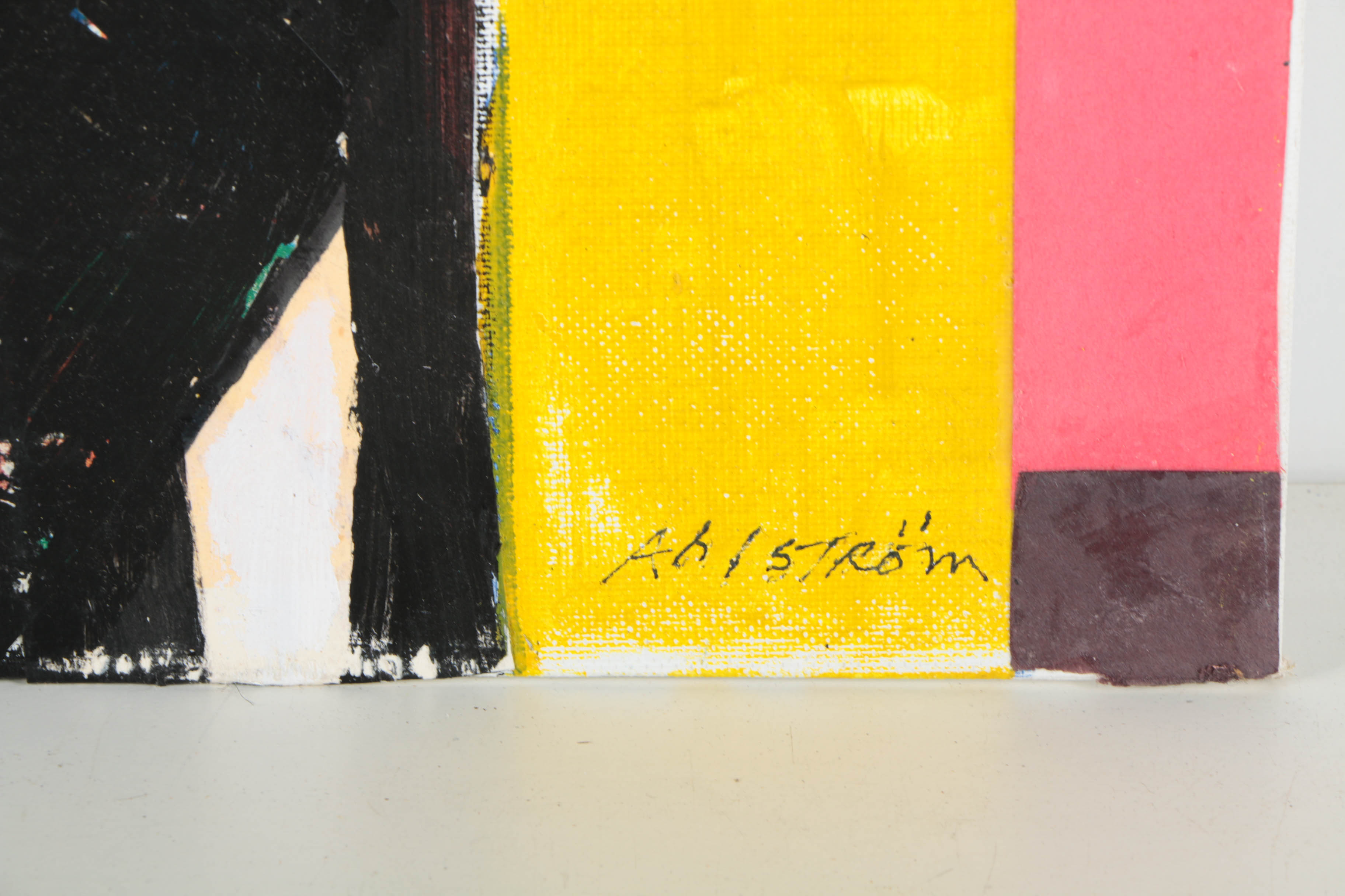 Assortment of Ronald Ahlström Abstract Mixed Media Compositions on Boards