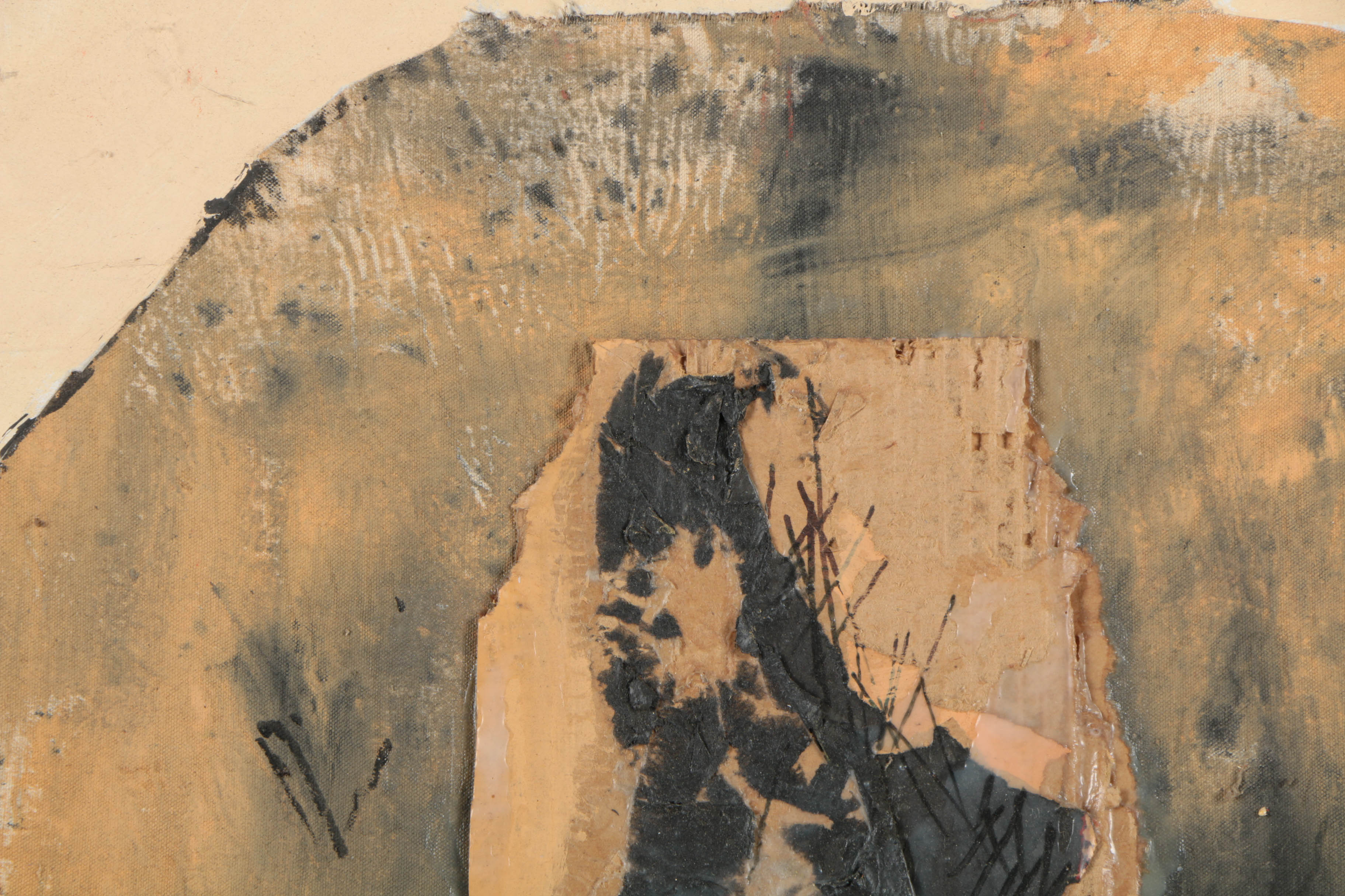 Ronald Ahlström Abstract Mixed Media Collage on Canvas