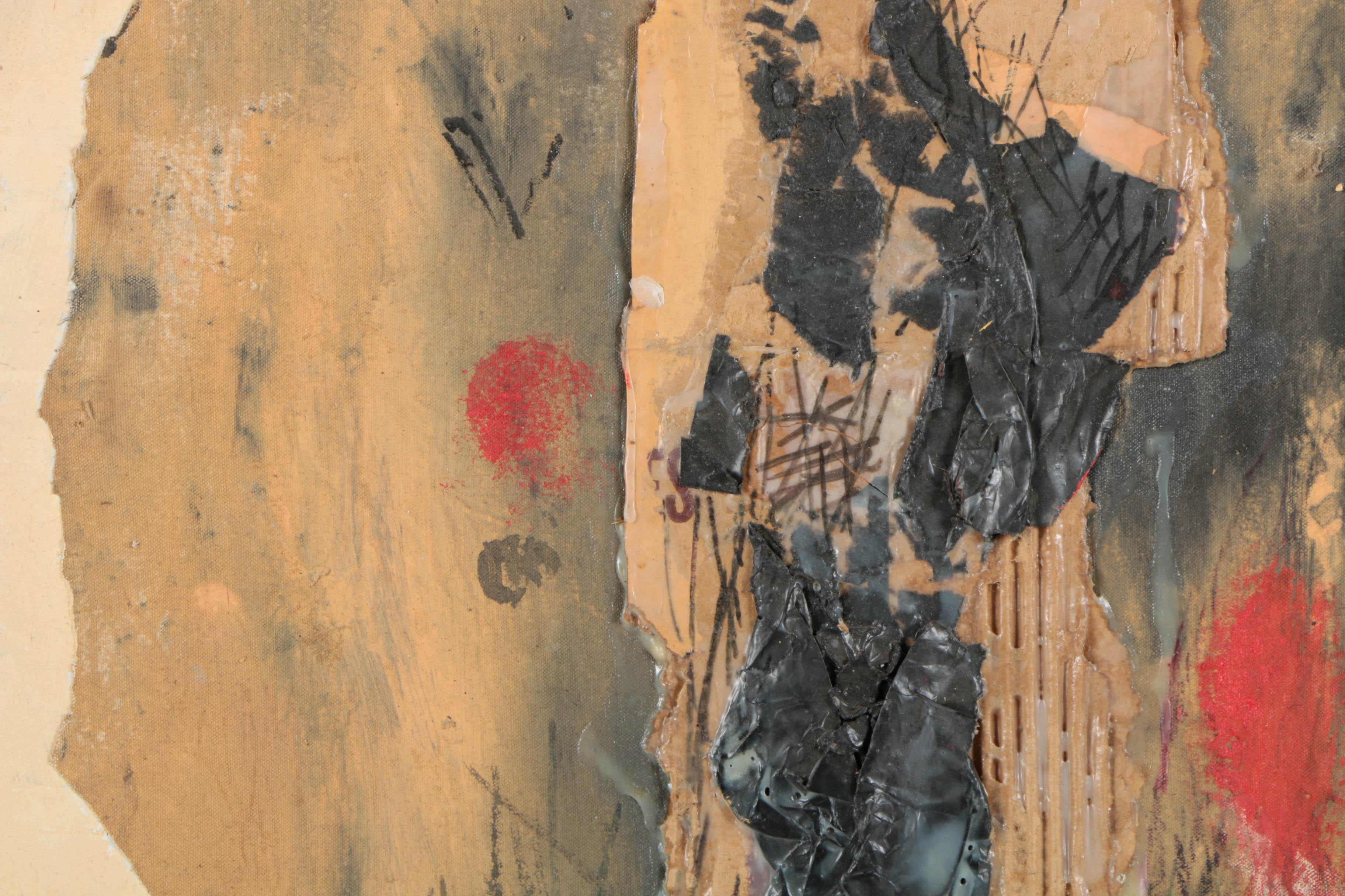 Ronald Ahlström Abstract Mixed Media Collage on Canvas