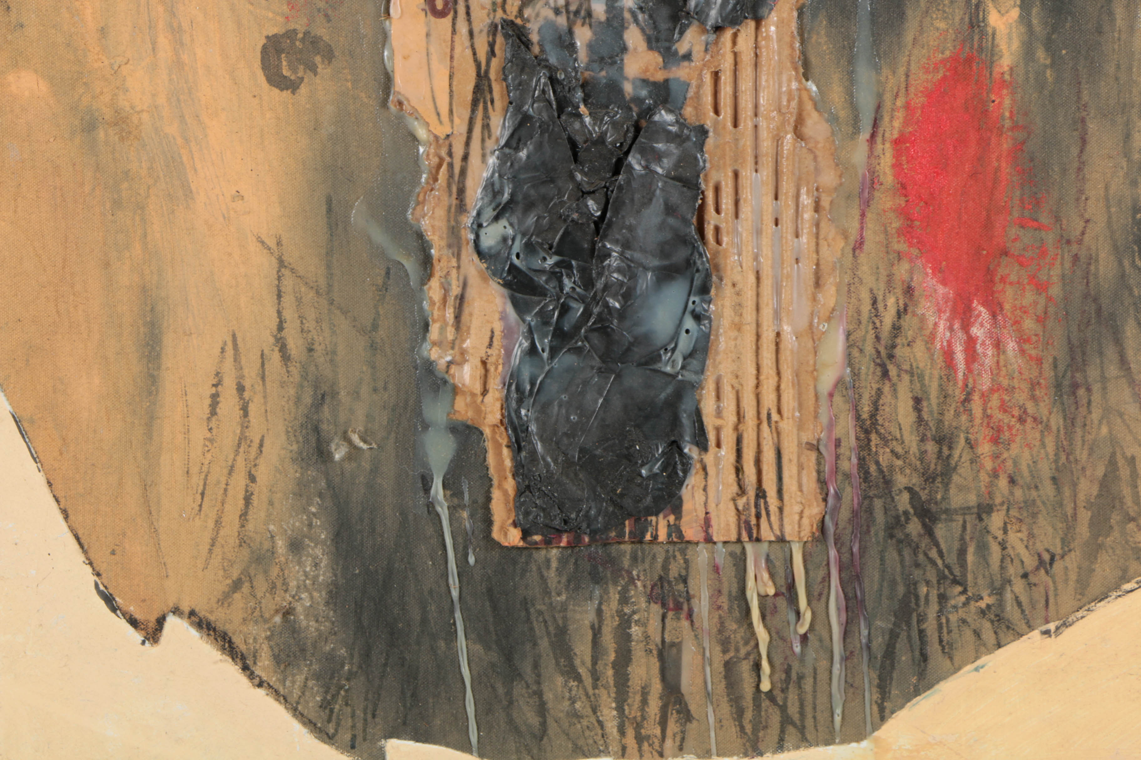 Ronald Ahlström Abstract Mixed Media Collage on Canvas