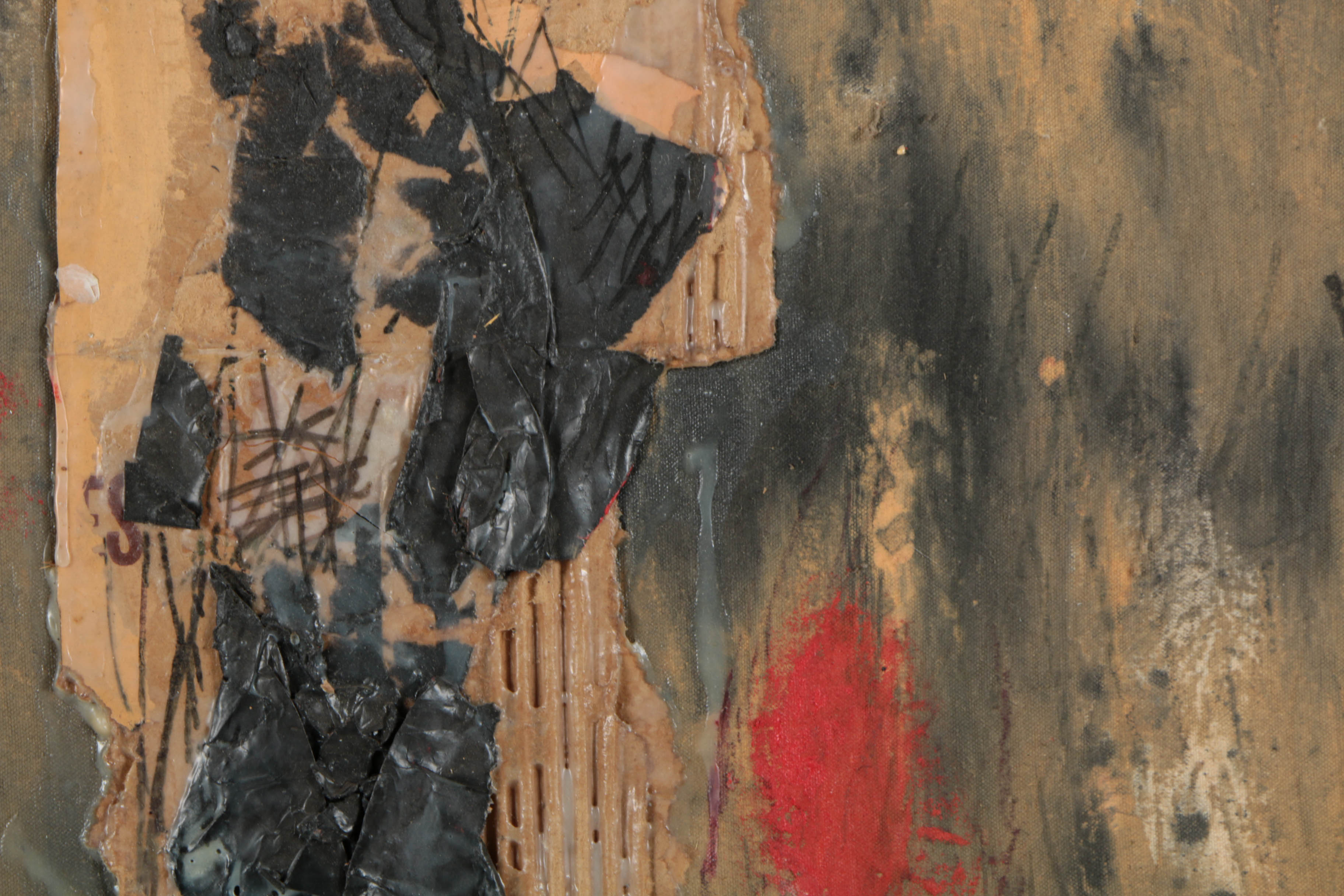 Ronald Ahlström Abstract Mixed Media Collage on Canvas