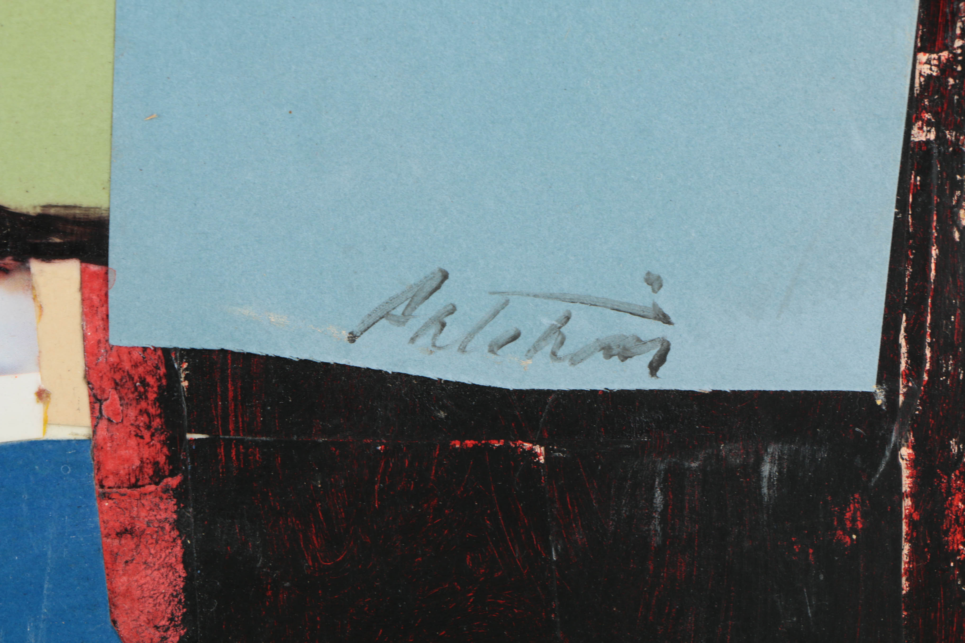 Pair of Ronald Ahlström Mixed Media Collage on Wood Abstract Compositions