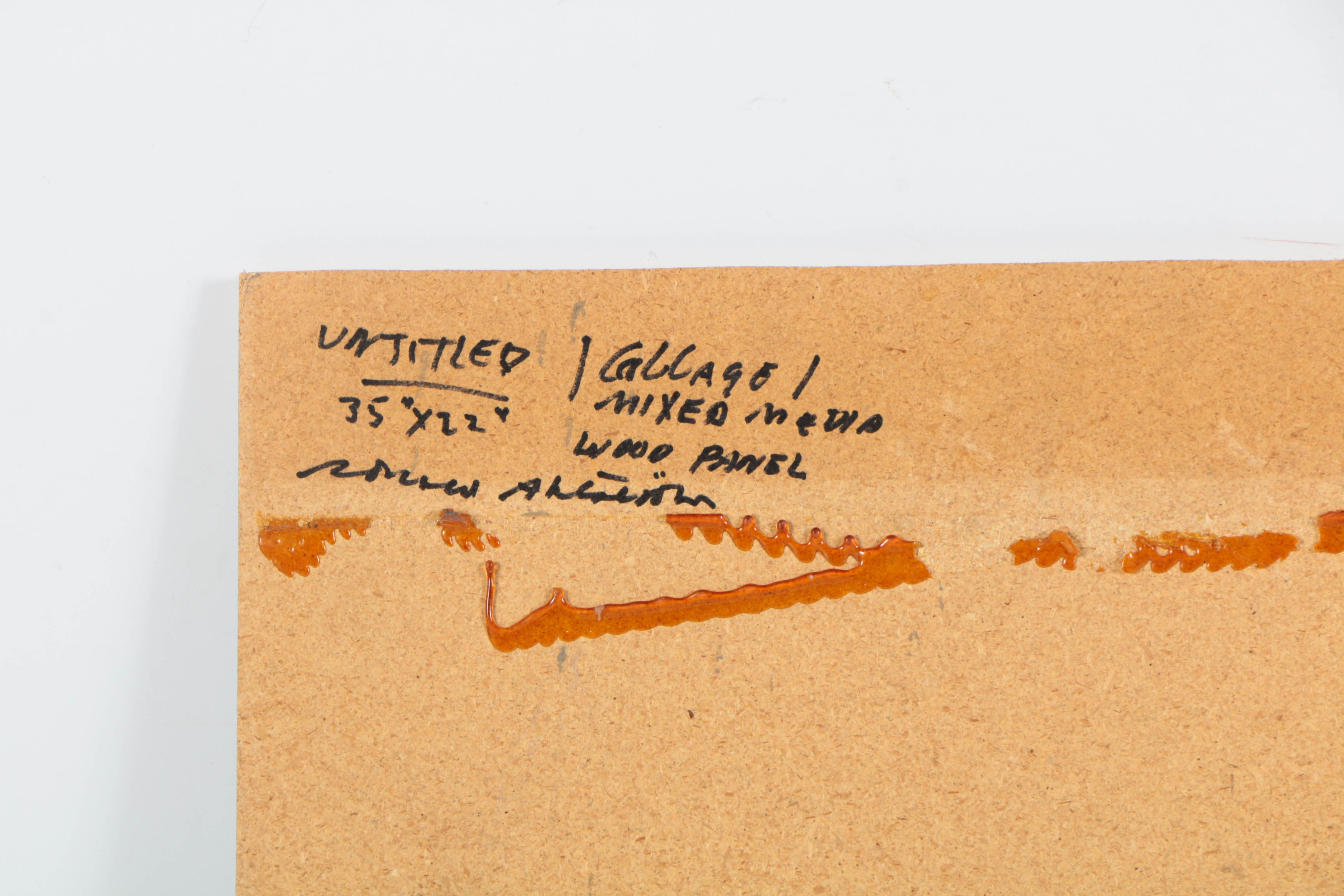 Pair of Ronald Ahlström Mixed Media Collage on Wood Abstract Compositions