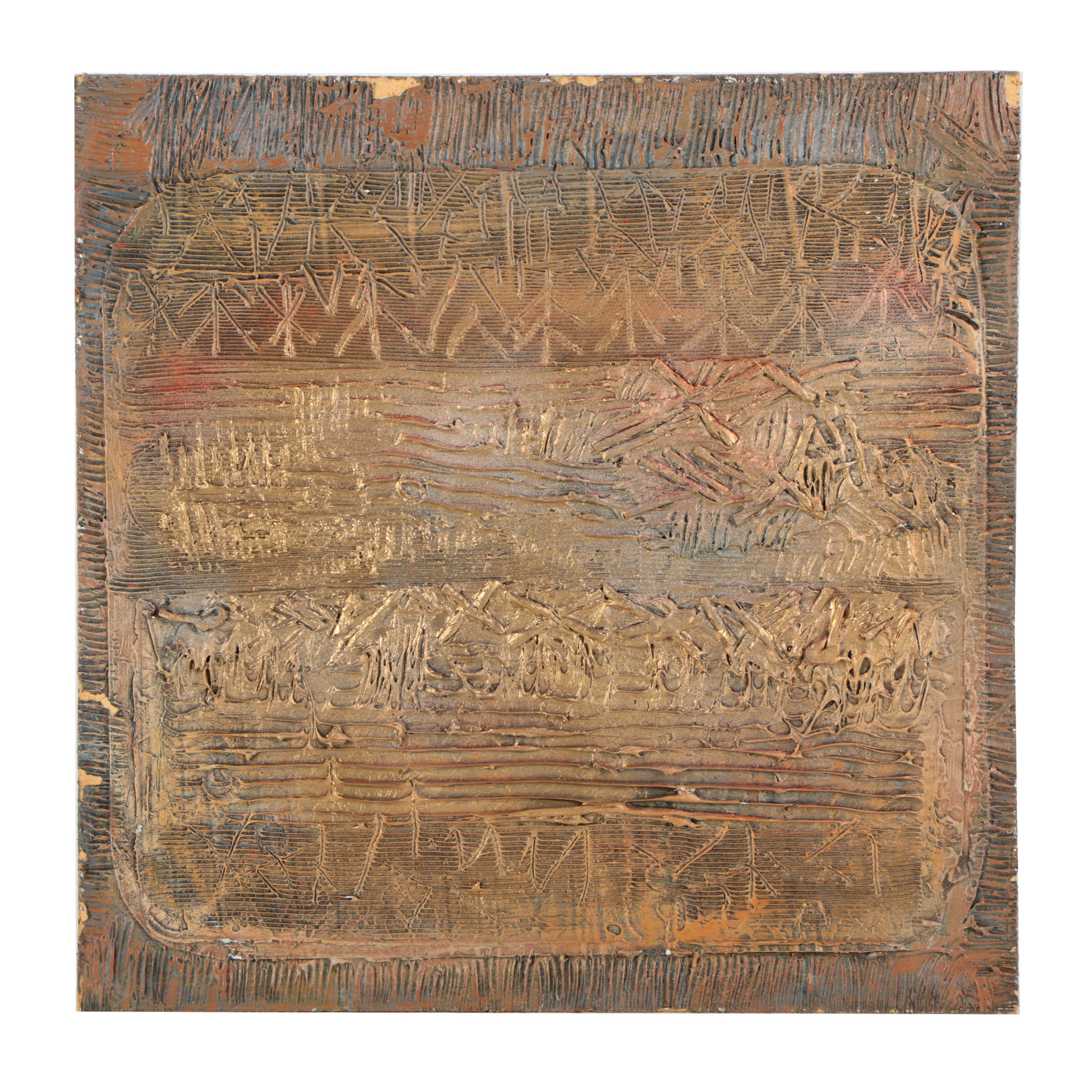 Ronald Ahlström Abstract Mixed Media Collage on Board