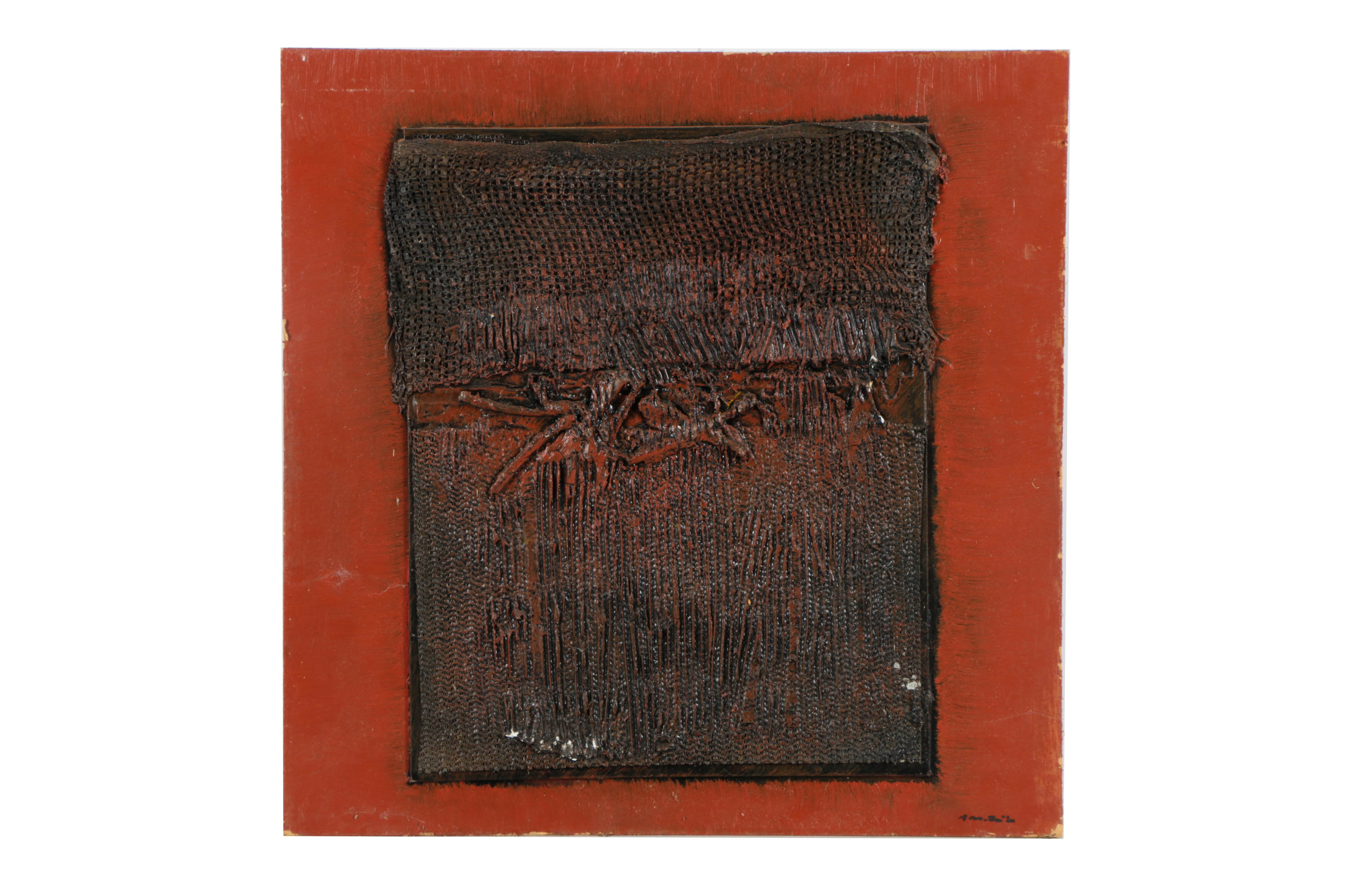 Pair of Ronald Ahlström Mixed Media on Board Abstract Compositions