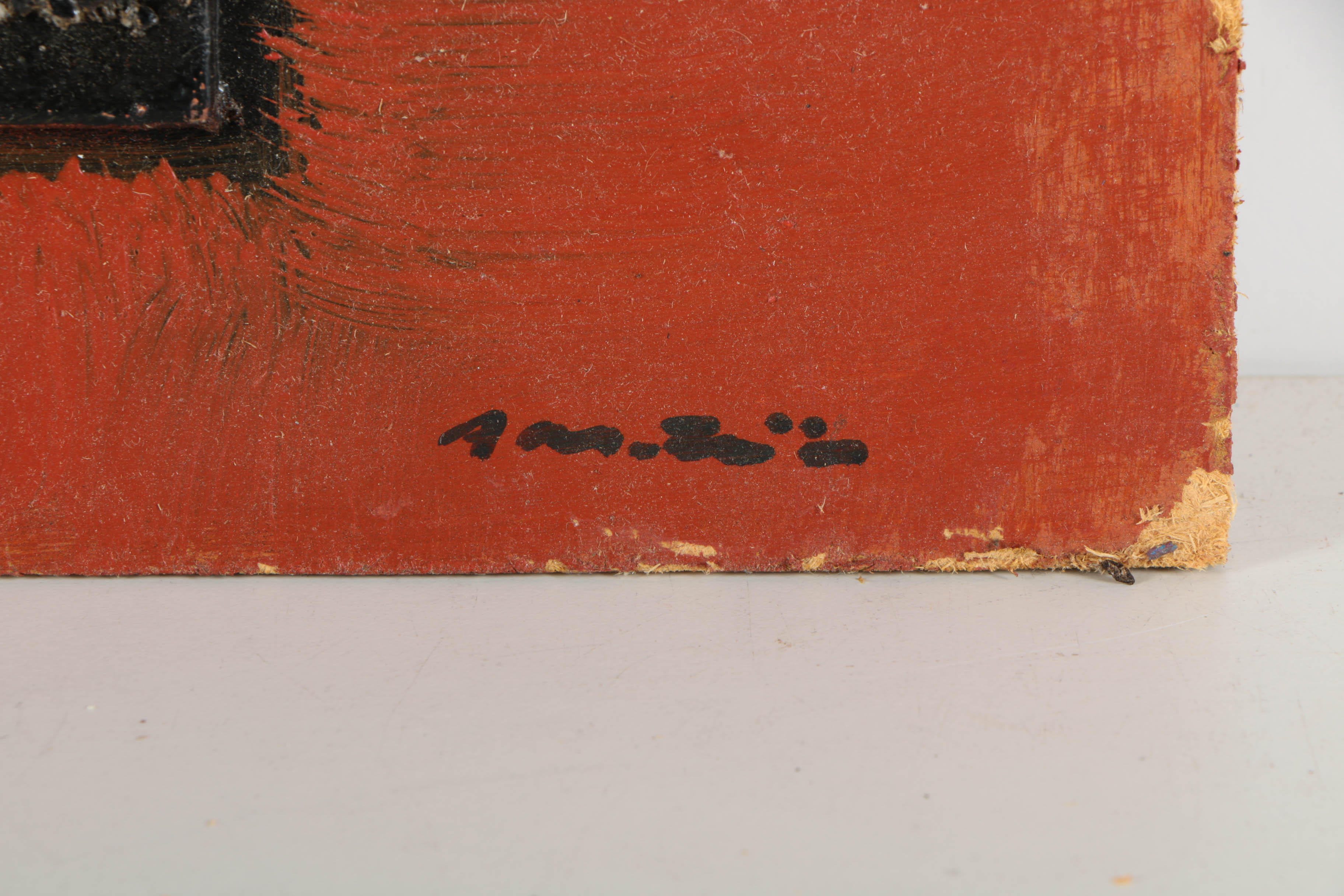 Pair of Ronald Ahlström Mixed Media on Board Abstract Compositions