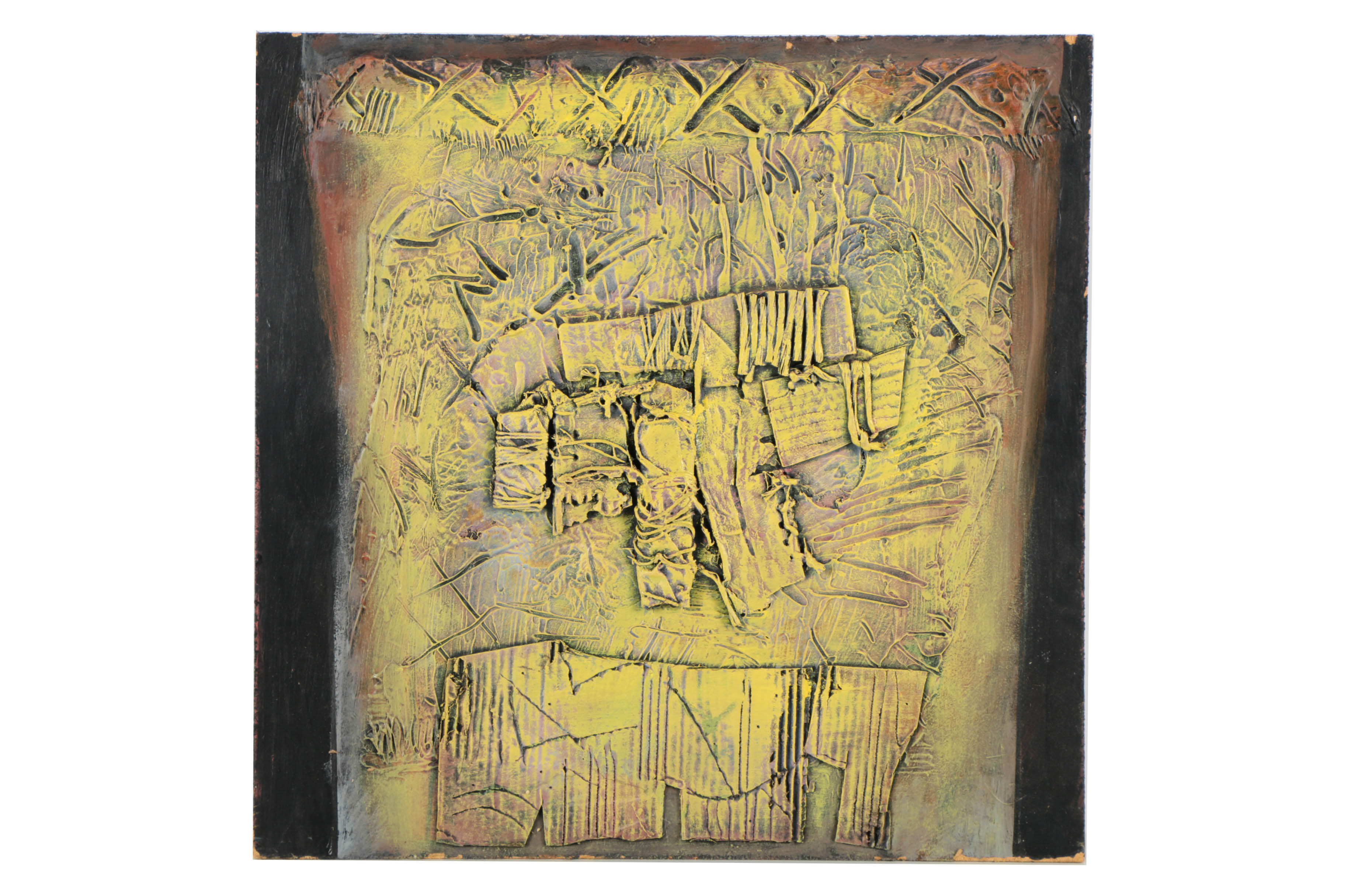 Pair of Ronald Ahlström Mixed Media on Board Abstract Compositions