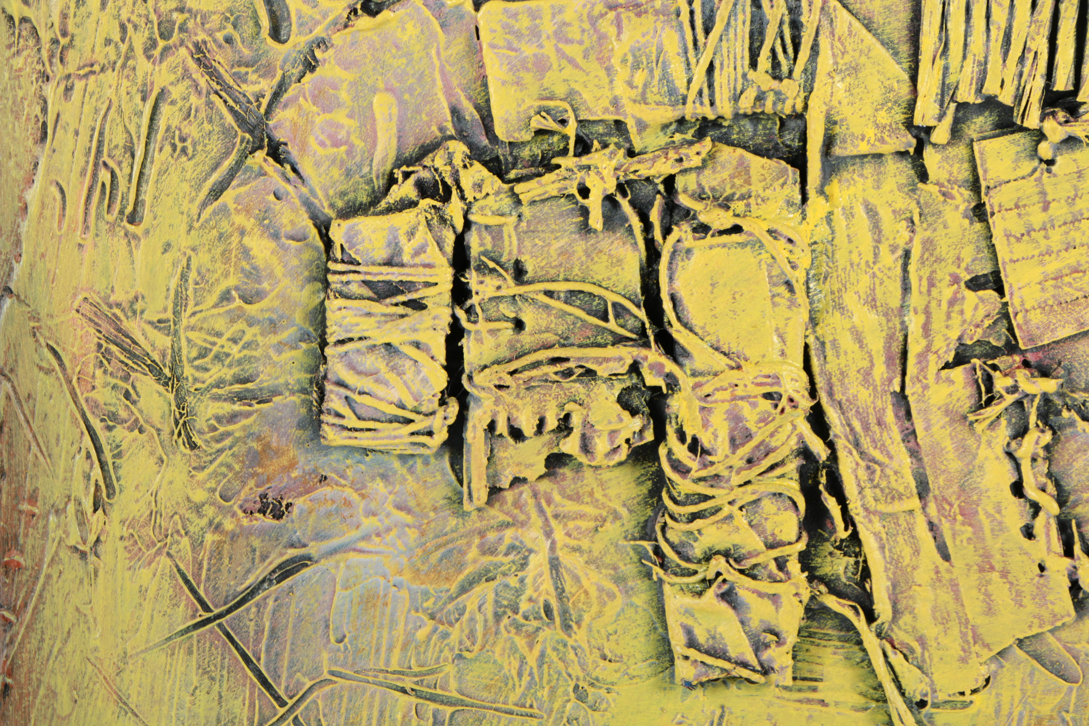 Pair of Ronald Ahlström Mixed Media on Board Abstract Compositions