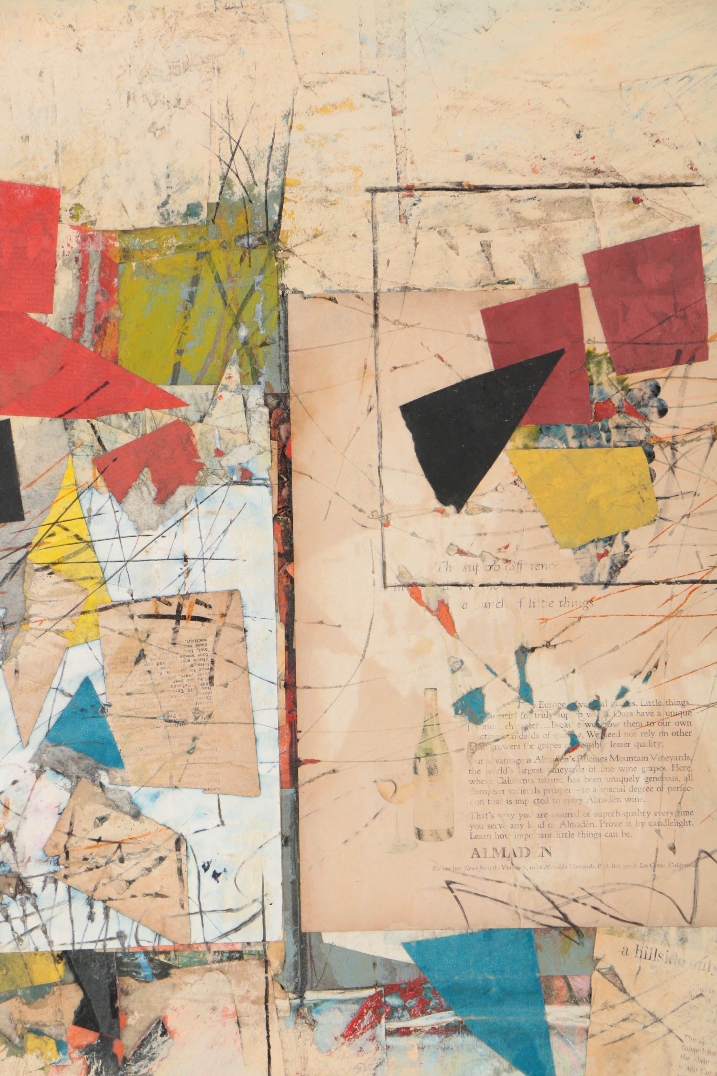 Ronald Ahlström Mixed Media Collage on Board "Untitled"