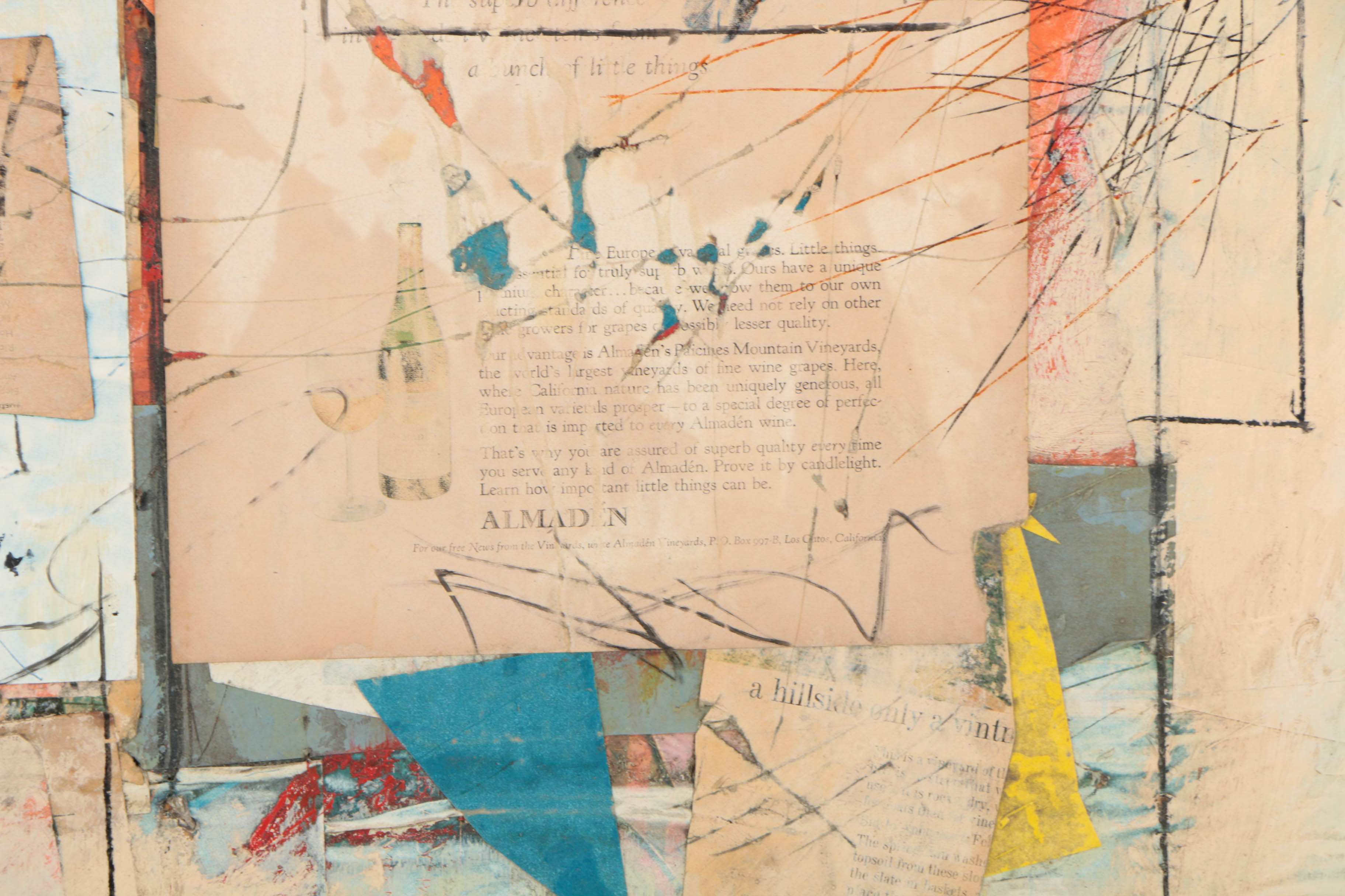 Ronald Ahlström Mixed Media Collage on Board "Untitled"