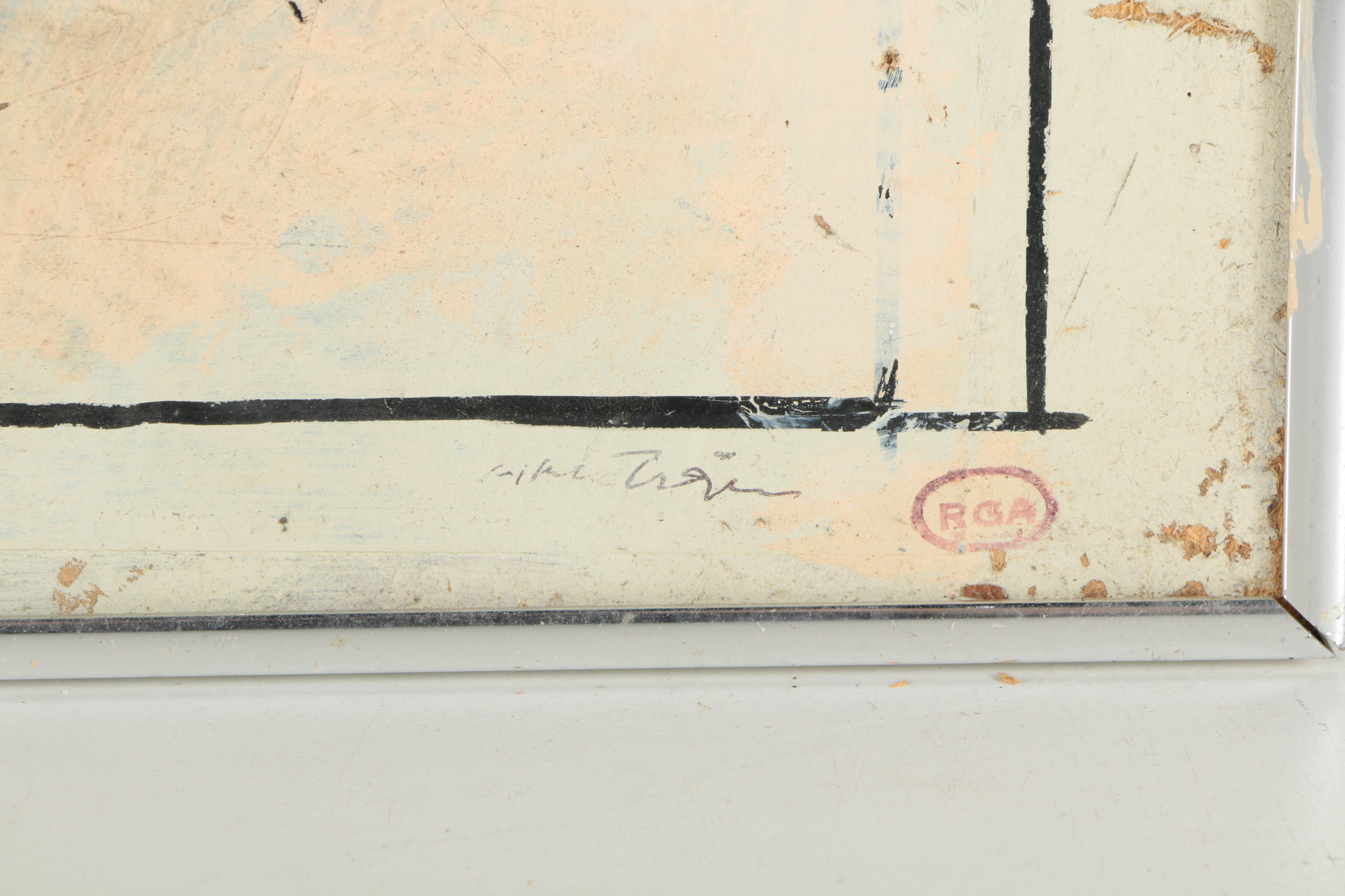 Ronald Ahlström Mixed Media Collage on Board "Untitled"