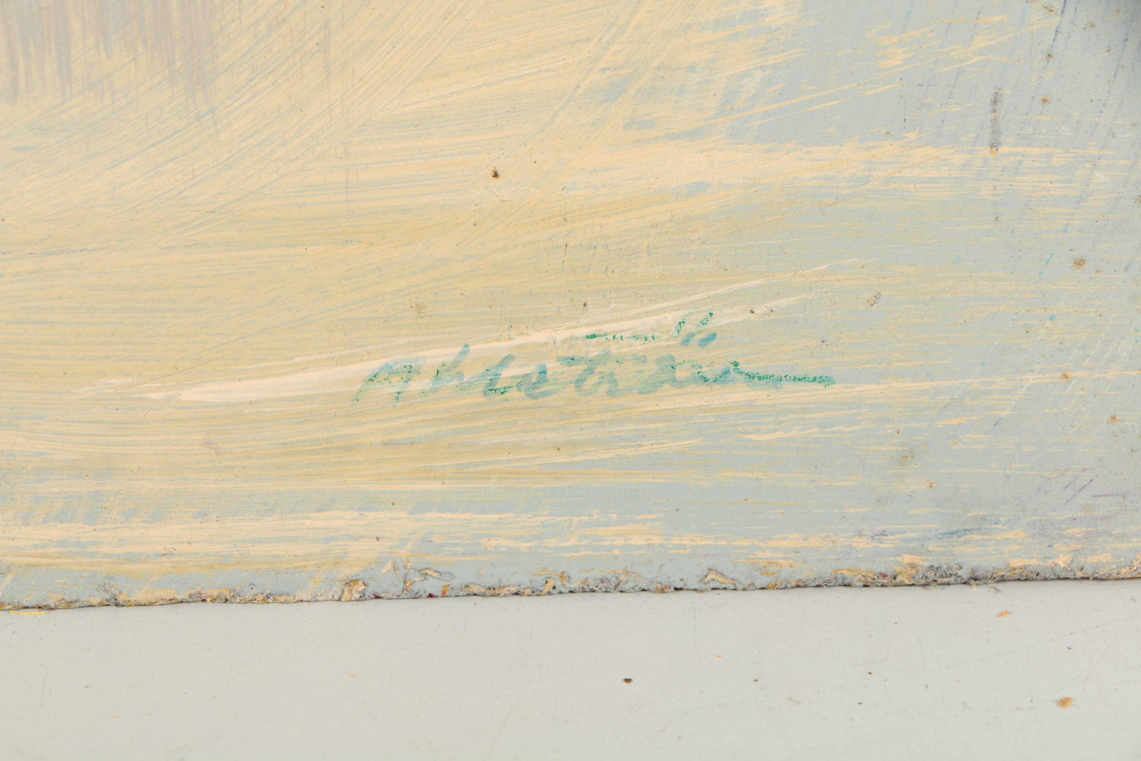 Ronald Ahlström Abstract Mixed Media Painting on Board "Untitled/Figure"