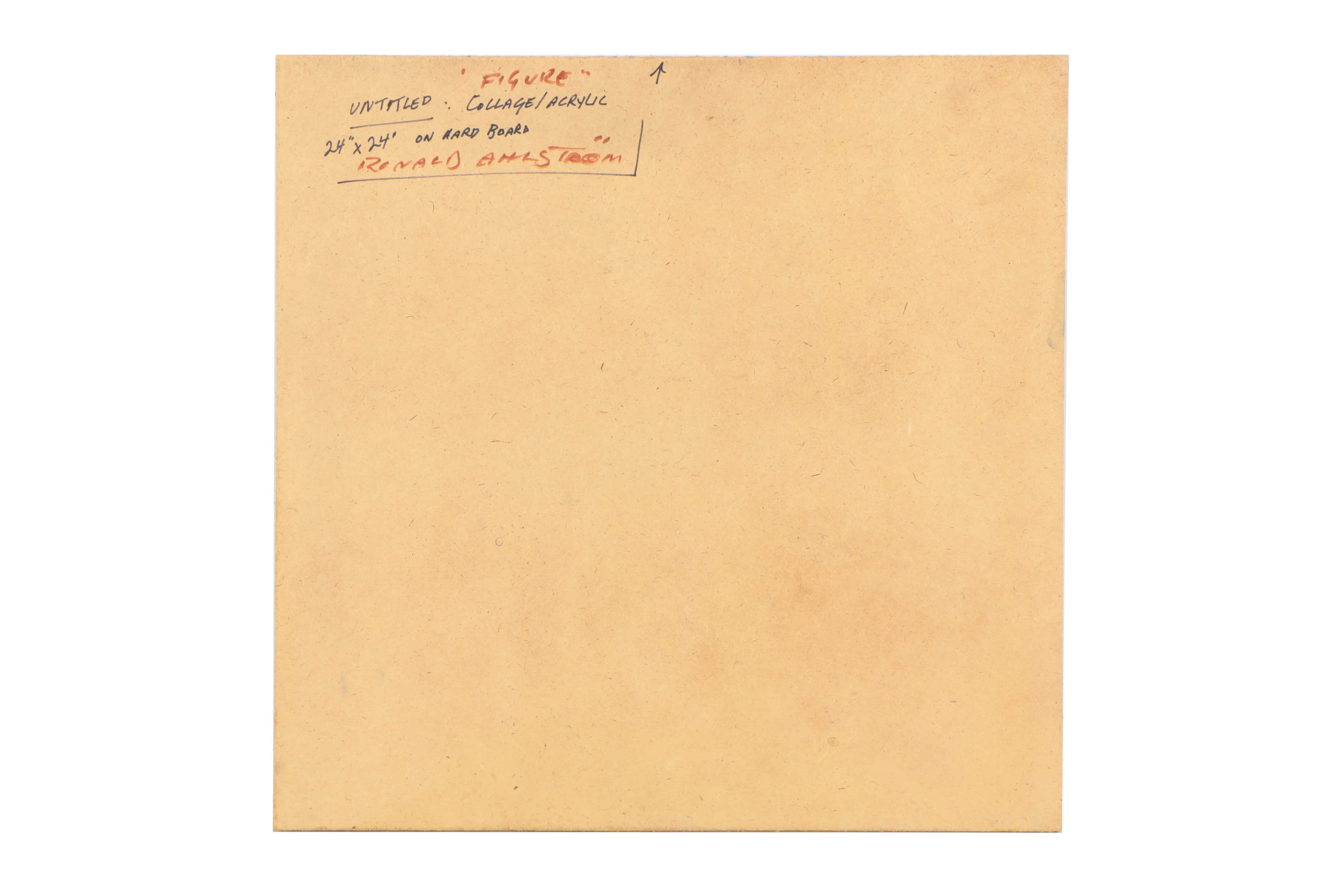 Ronald Ahlström Abstract Mixed Media Painting on Board "Untitled/Figure"