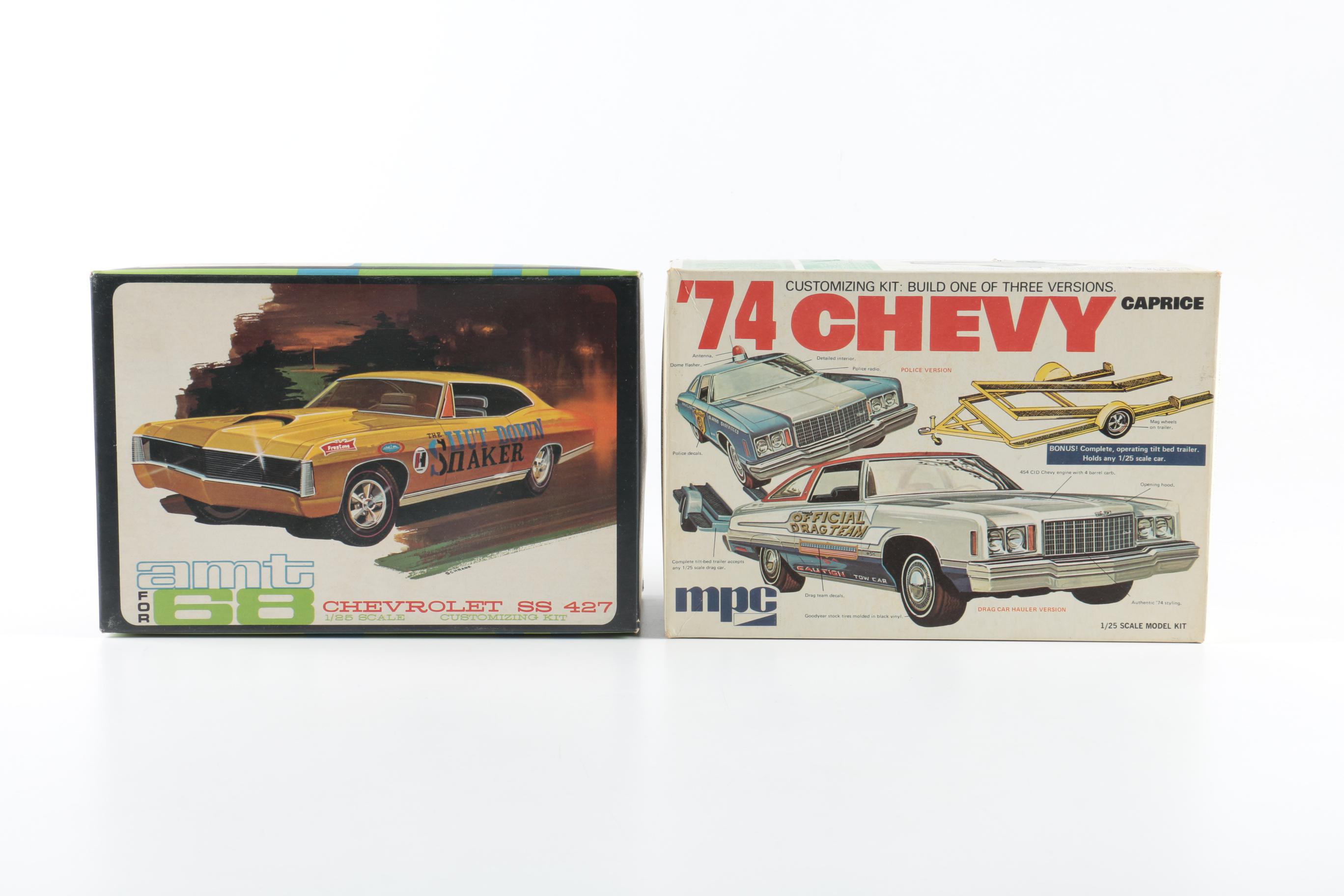 Seven 1970s Chevy Model Kits