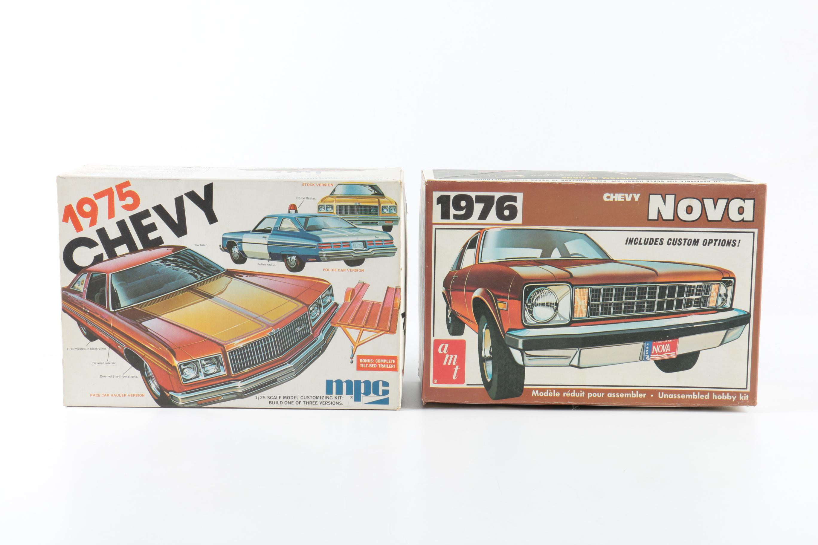 Seven 1970s Chevy Model Kits