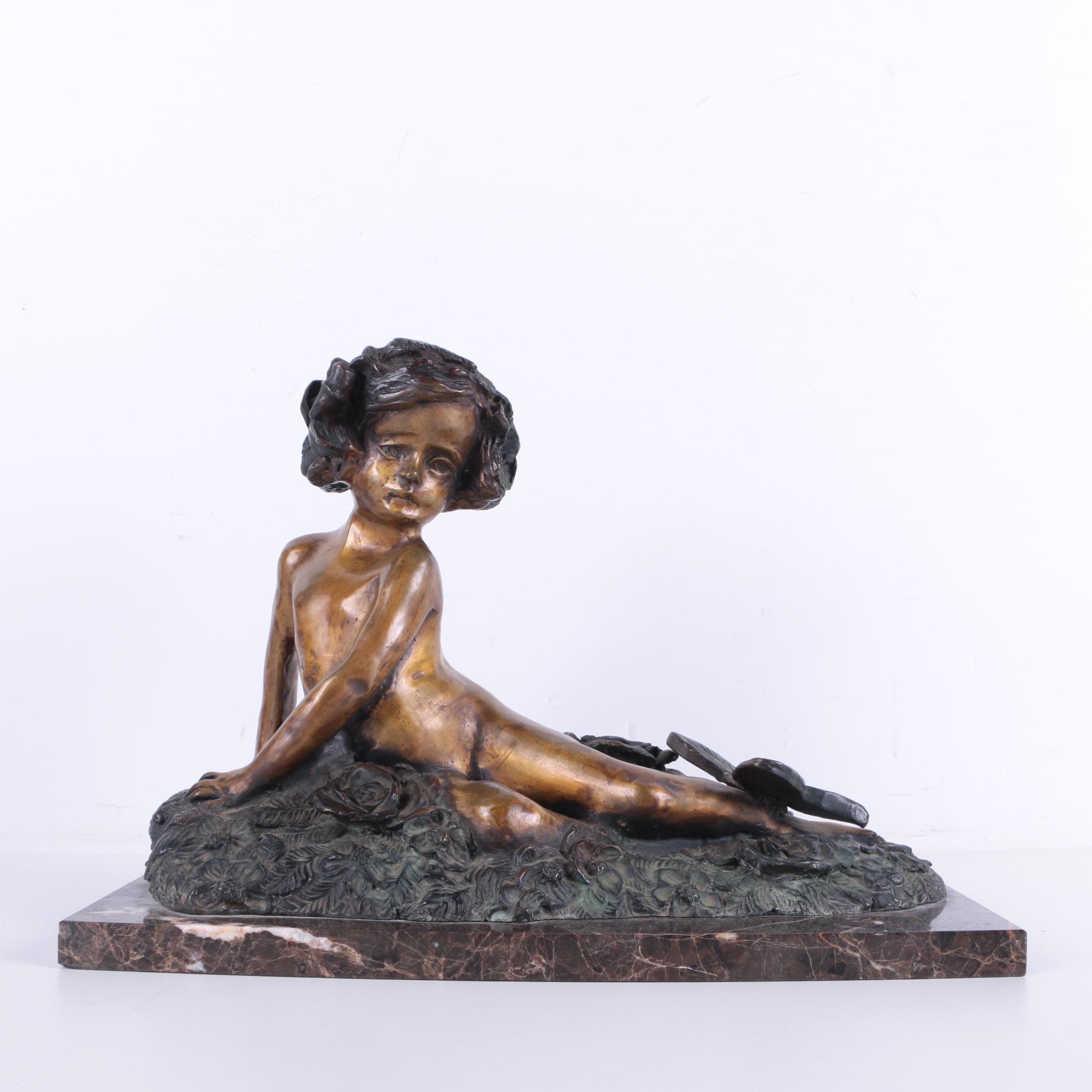 Bessie Potter Vonnoh Bronze Sculpture of Young Figure