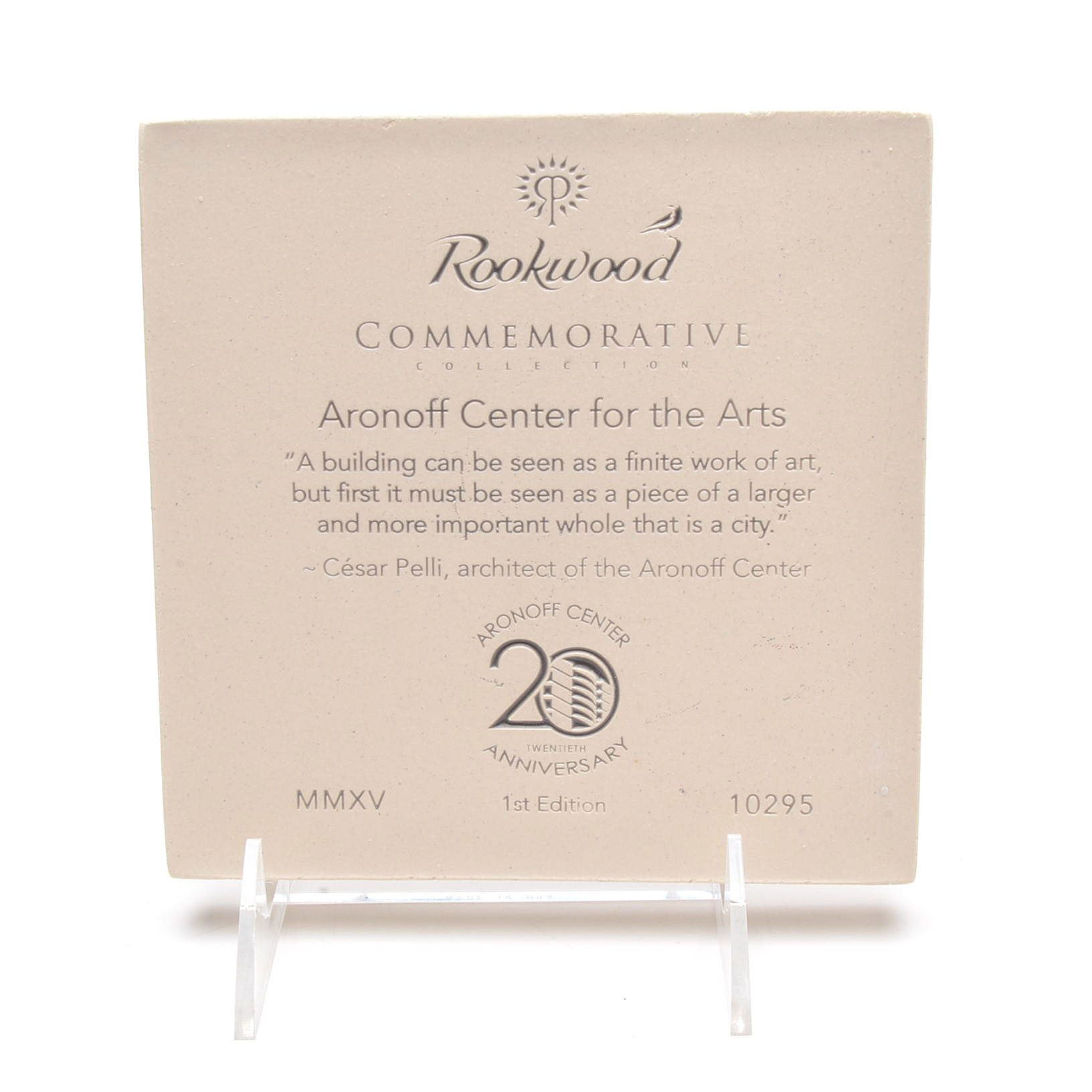 Rookwood Pottery 1st Edition Commemorative "Aronoff"  Tile