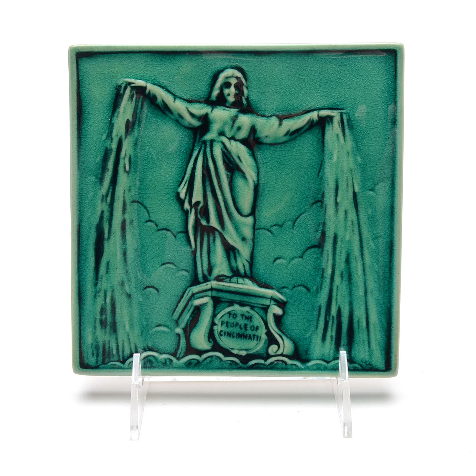 Rookwood Art Pottery Cincinnati Emerald Isle Fountain Square Tile