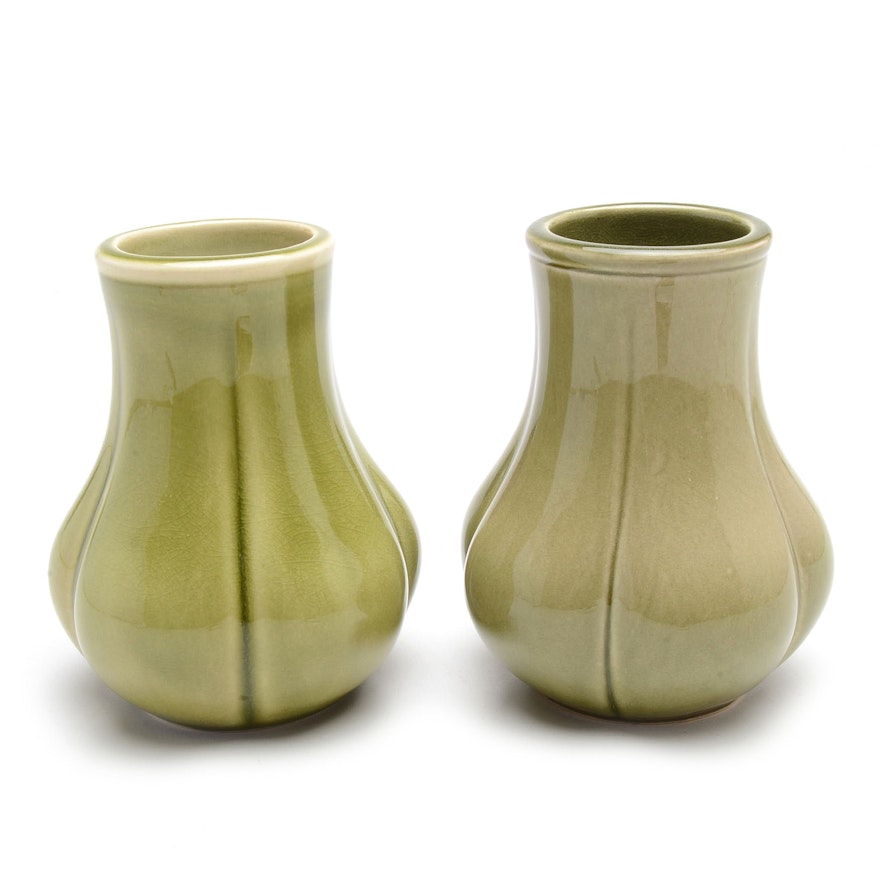 Pair of Contemporary Rookwood Art Pottery "Clove" Vases