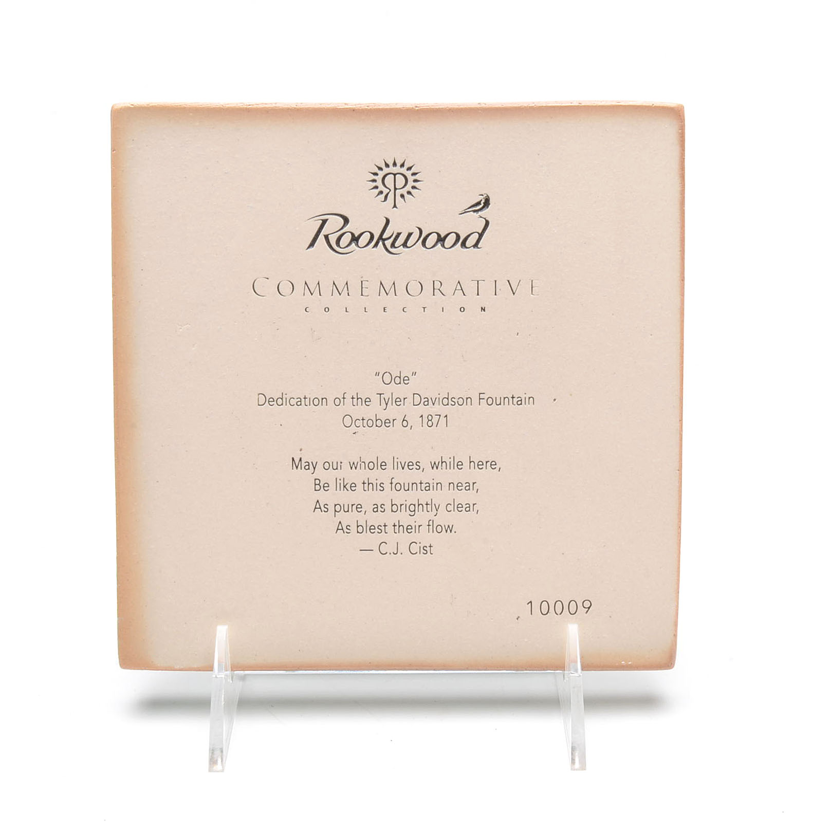 Rookwood Art Pottery Cincinnati Emerald Isle Fountain Square Tile