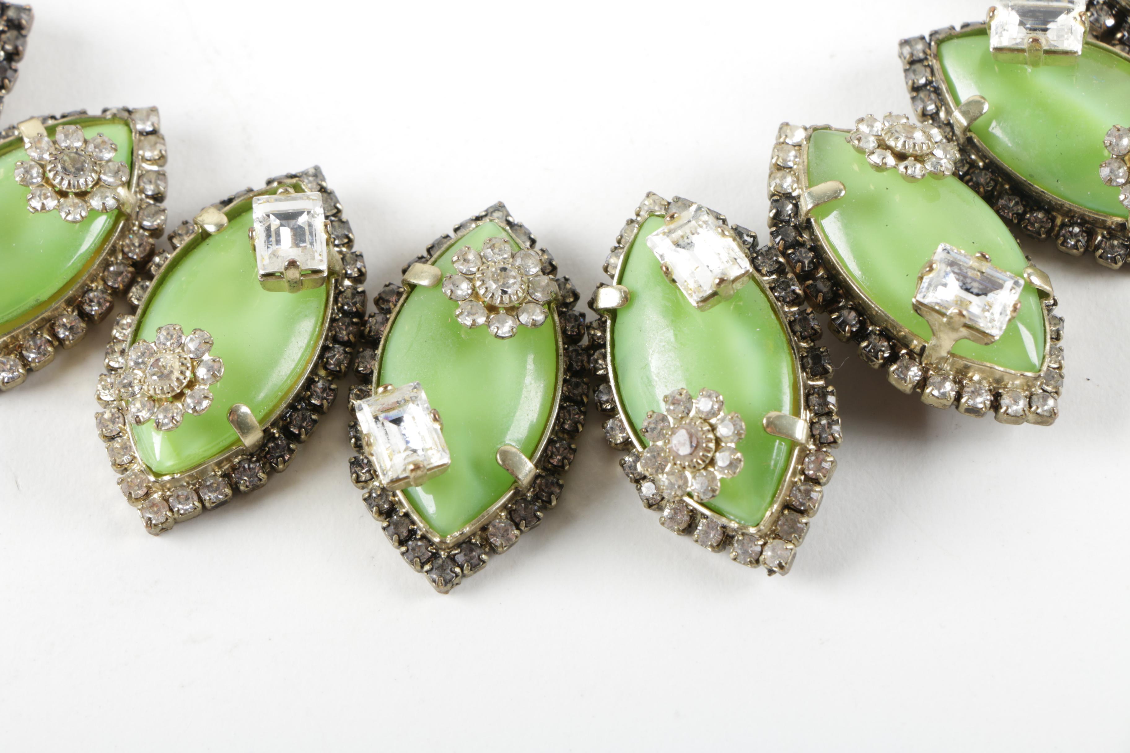 Rodrigo Otazu Green Floral Marquise Necklace