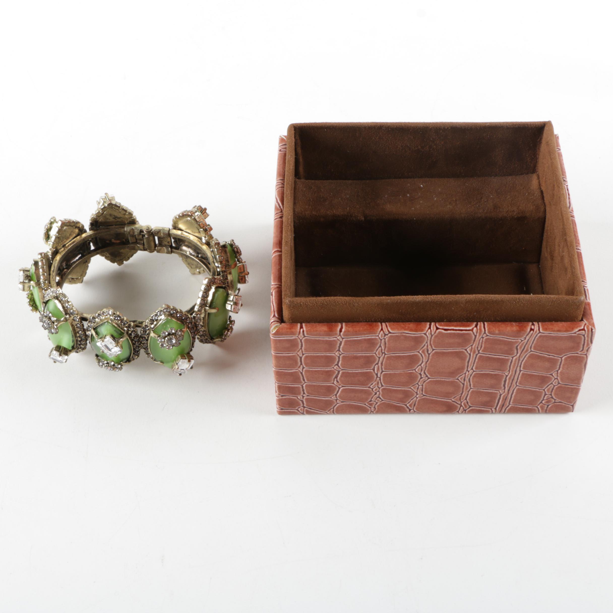 Rodrigo Otazu Floral Green Marquise Bracelet