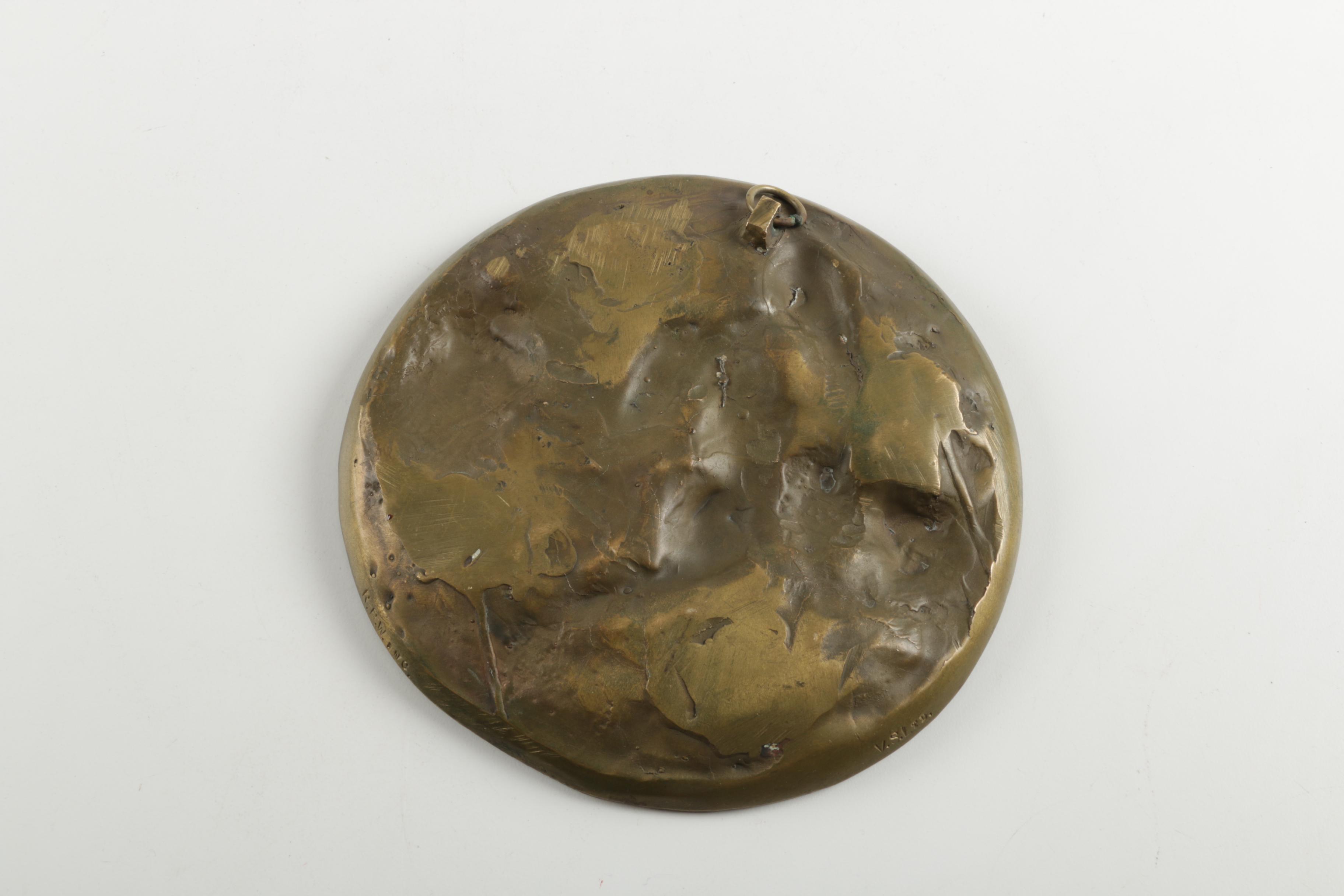 Cira 1970s Gregory Perillo "The Plainsmen" Bronze Plaque