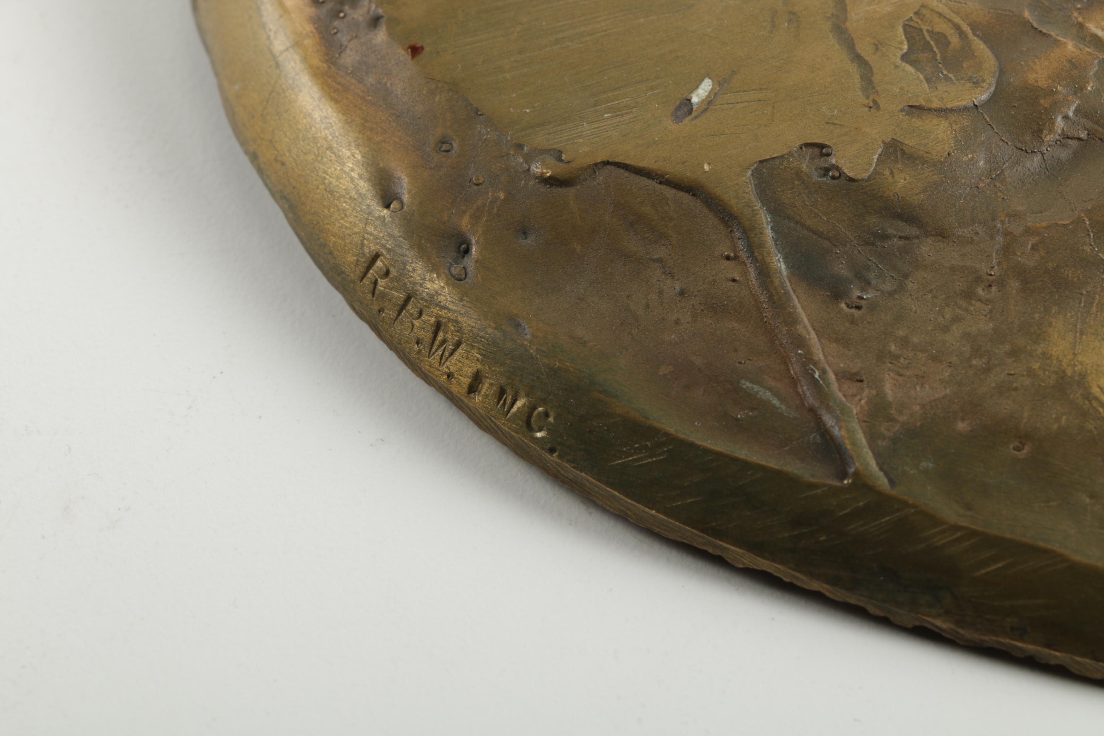 Cira 1970s Gregory Perillo "The Plainsmen" Bronze Plaque