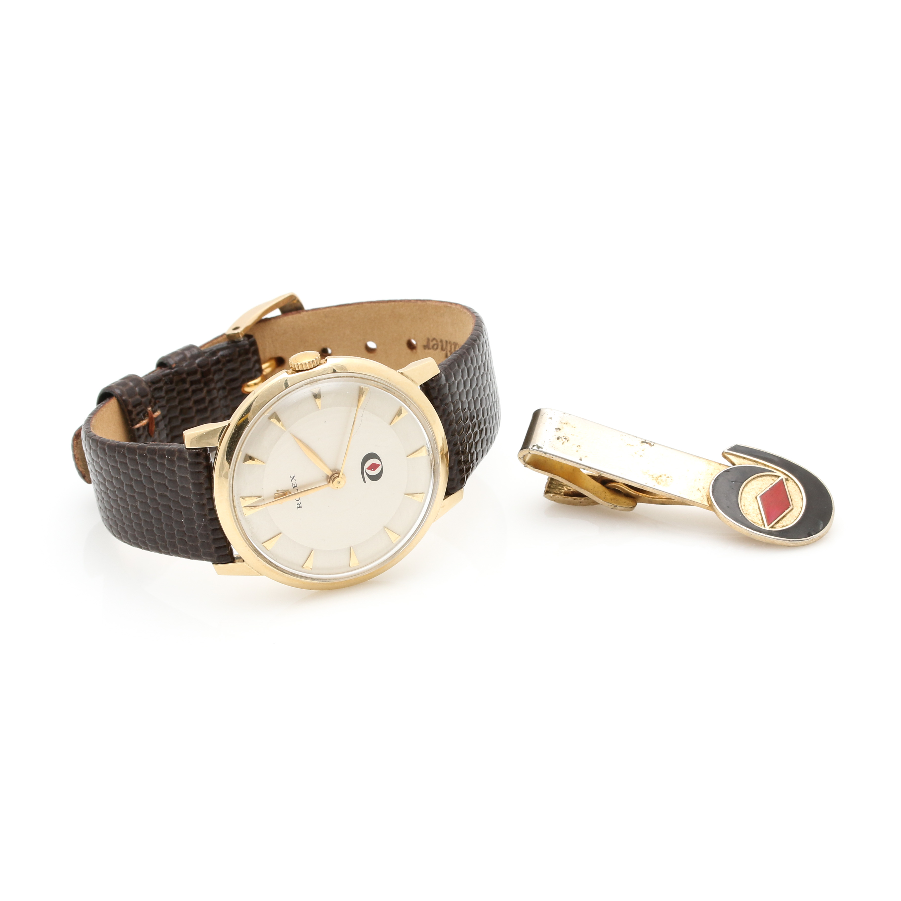 Rolex 14K Yellow Gold Watch and Tie Clip from Diamond Akali Co.