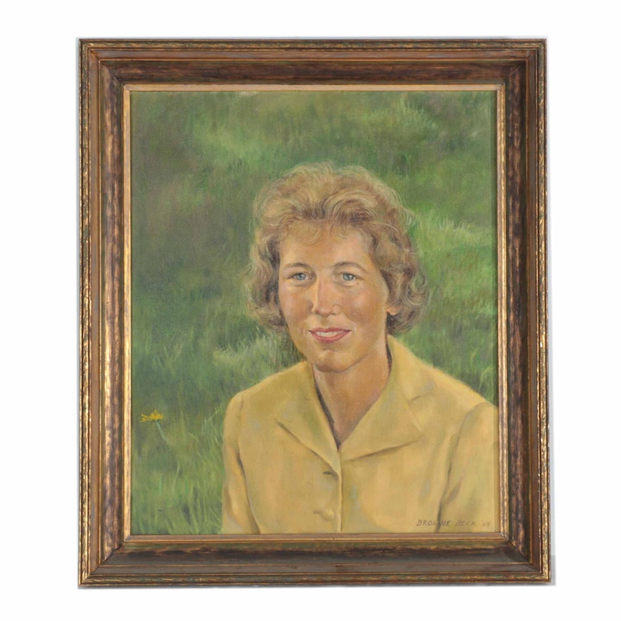 Rosemarie Browne Beck Oil on Canvas Portrait of Woman