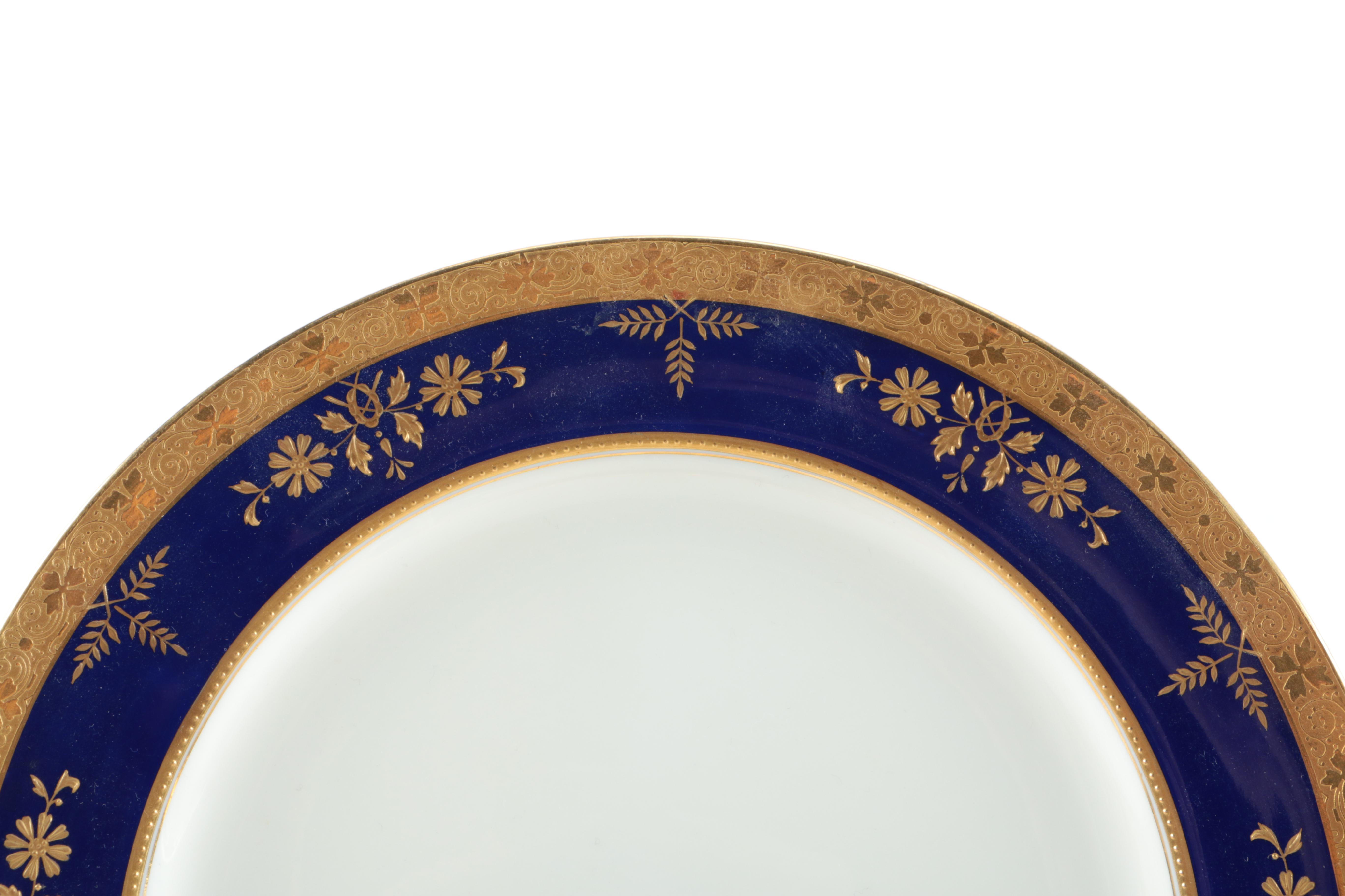 Antique Mintons for Tiffany & Co Encrusted Porcelain Plates Circa 1901-11