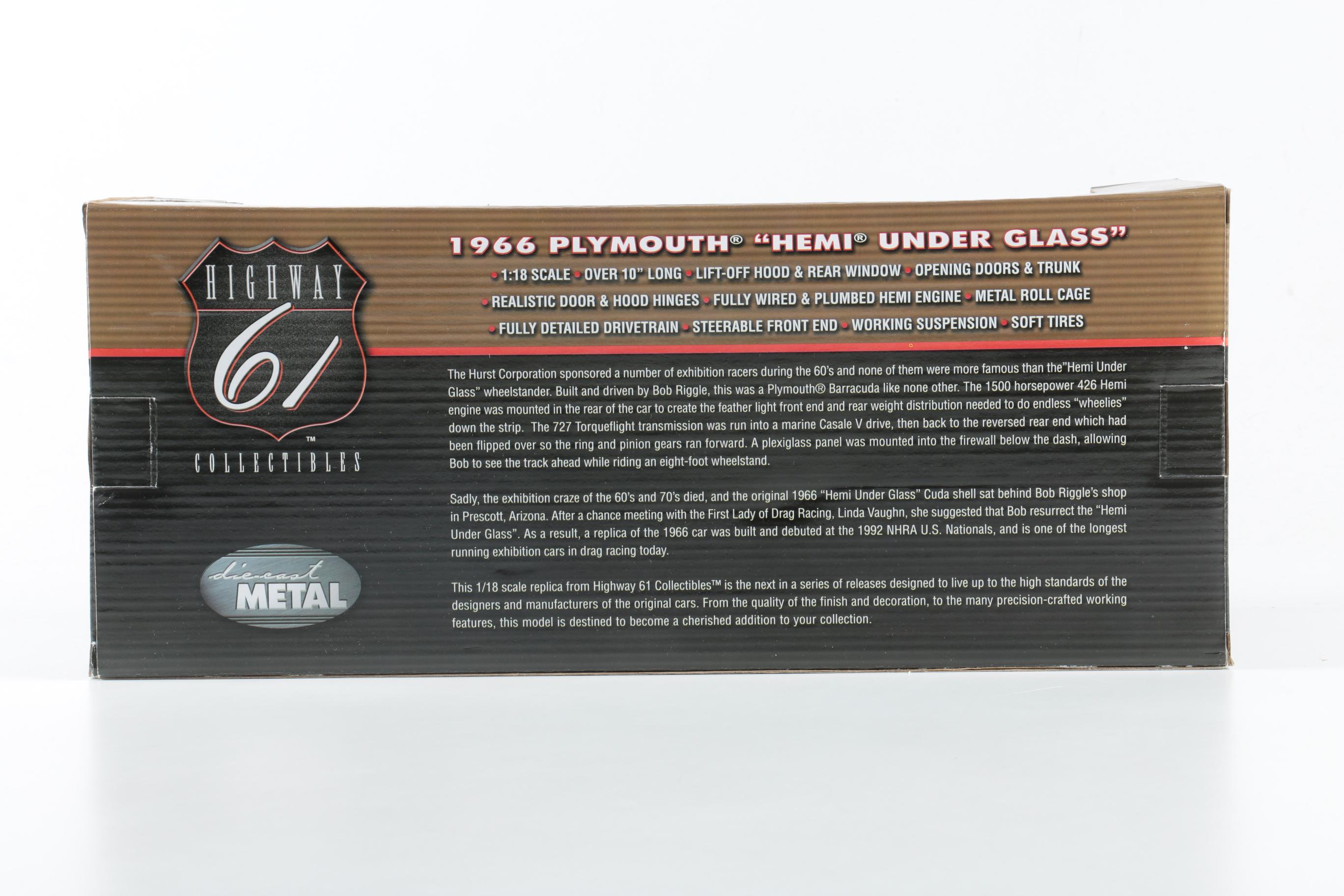 Pair of Highway 61 Collectibles Die Cast Metal Cars