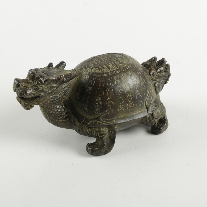 Metal Chinese Dragon Turtle Figurine