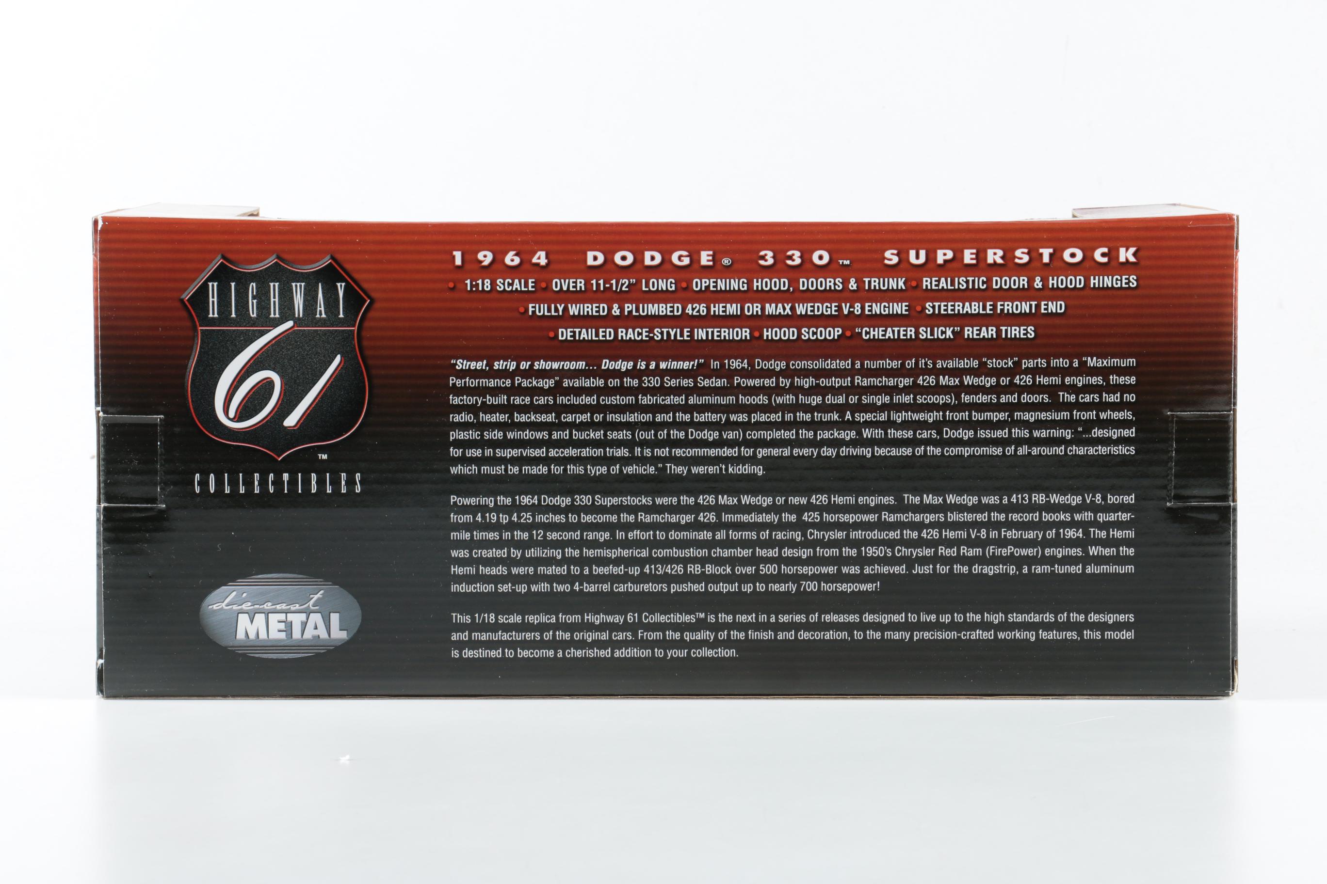 Highway 61 1964 Dodge 330 Superstock Die-Cast Car