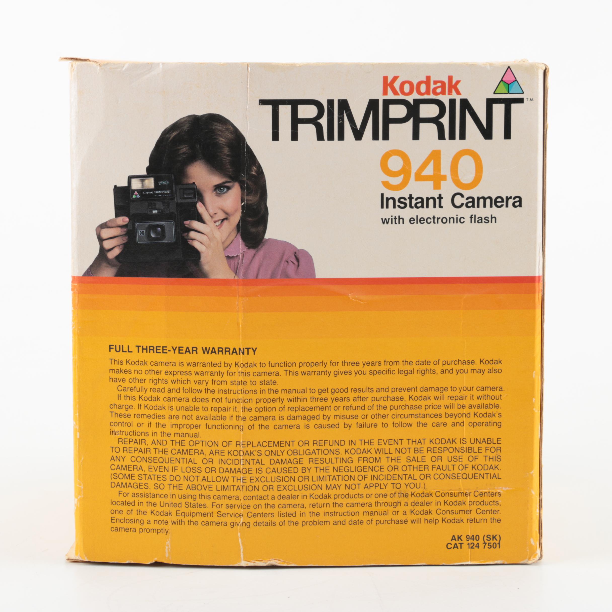 Kodak Trimprint 940 Instant Camera with Box