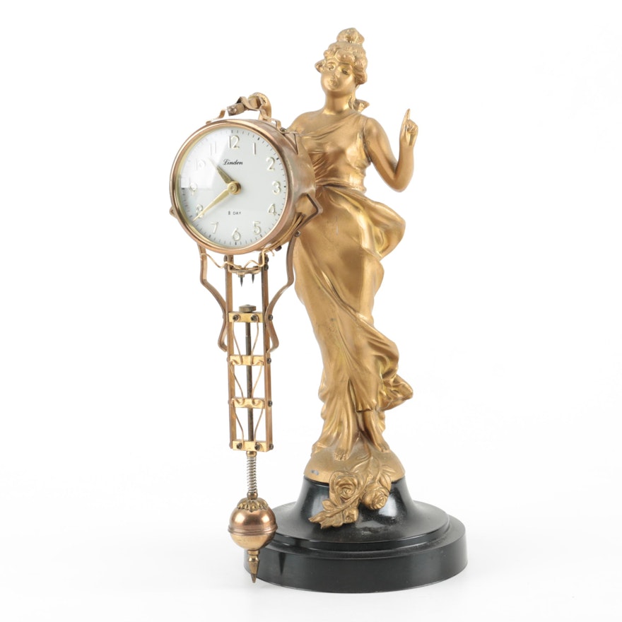 Linden Art Deco Style Eight-Day Mantel Clock