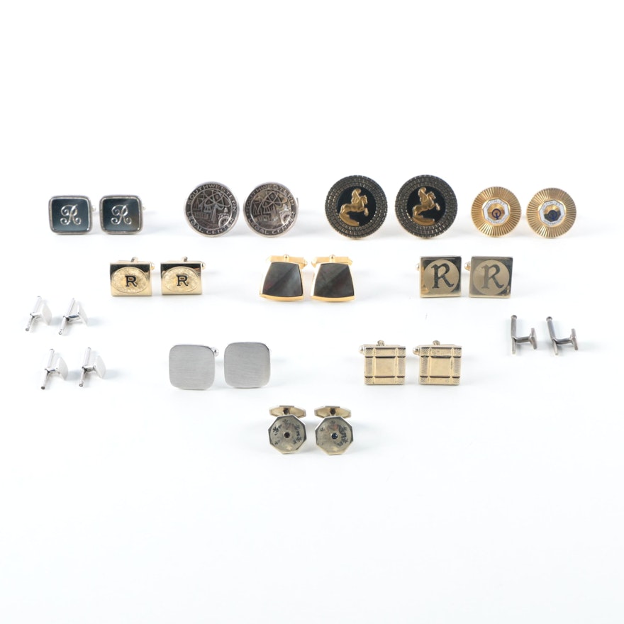 Assorted Cufflinks Including Sterling Silver Items