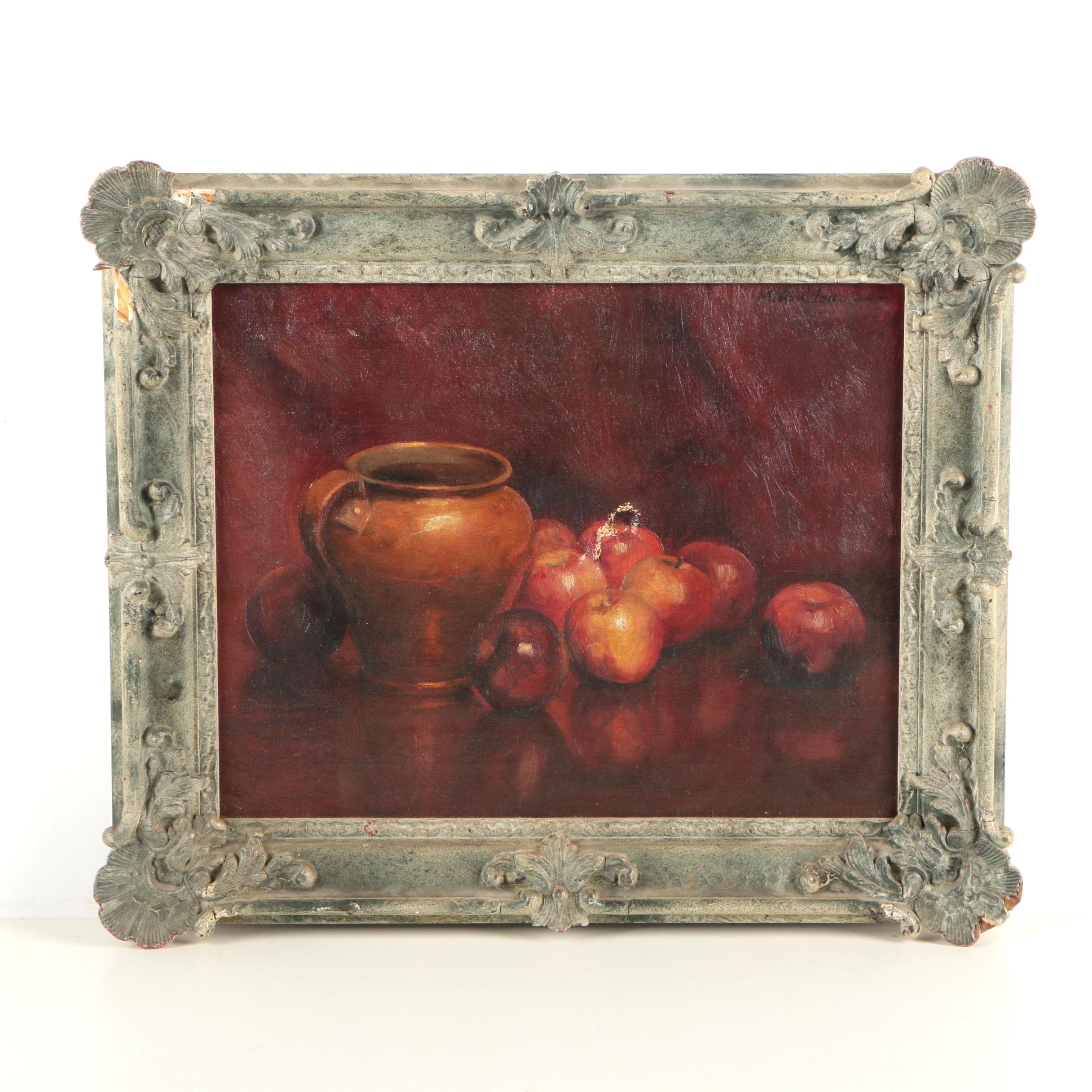 Oil Painting on Canvas Still Life with Apples