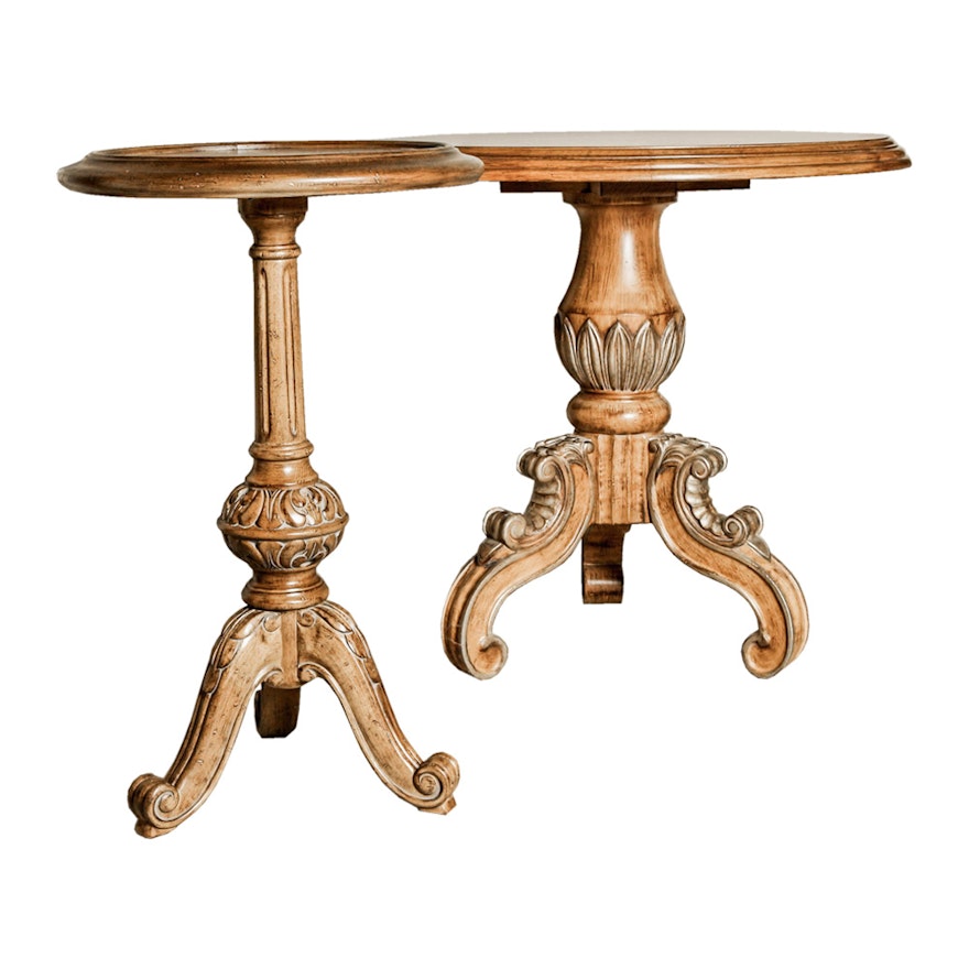 Pair of Neoclassical Style Pedestal Accent Tables