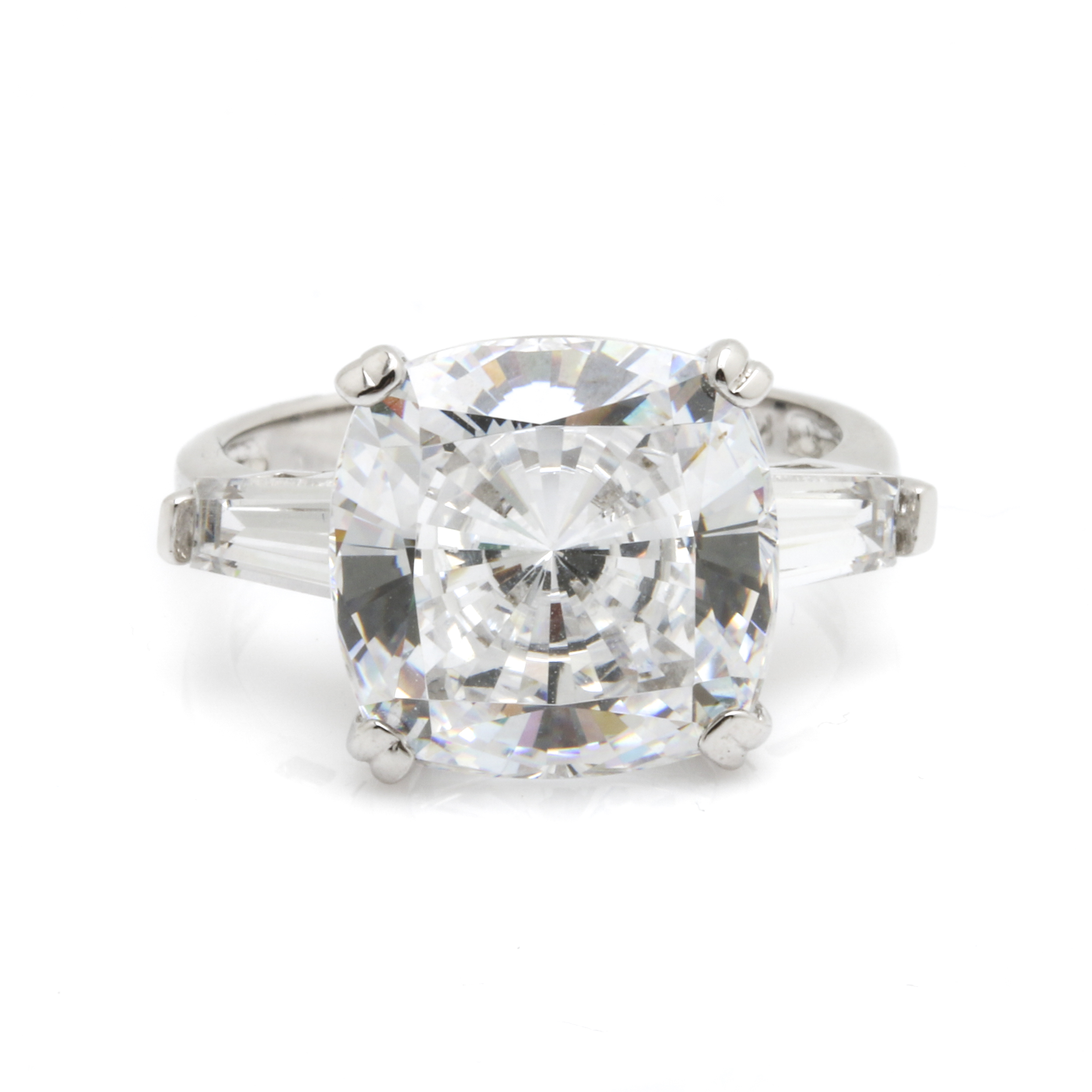 14K White Gold Cubic Zirconia Ring