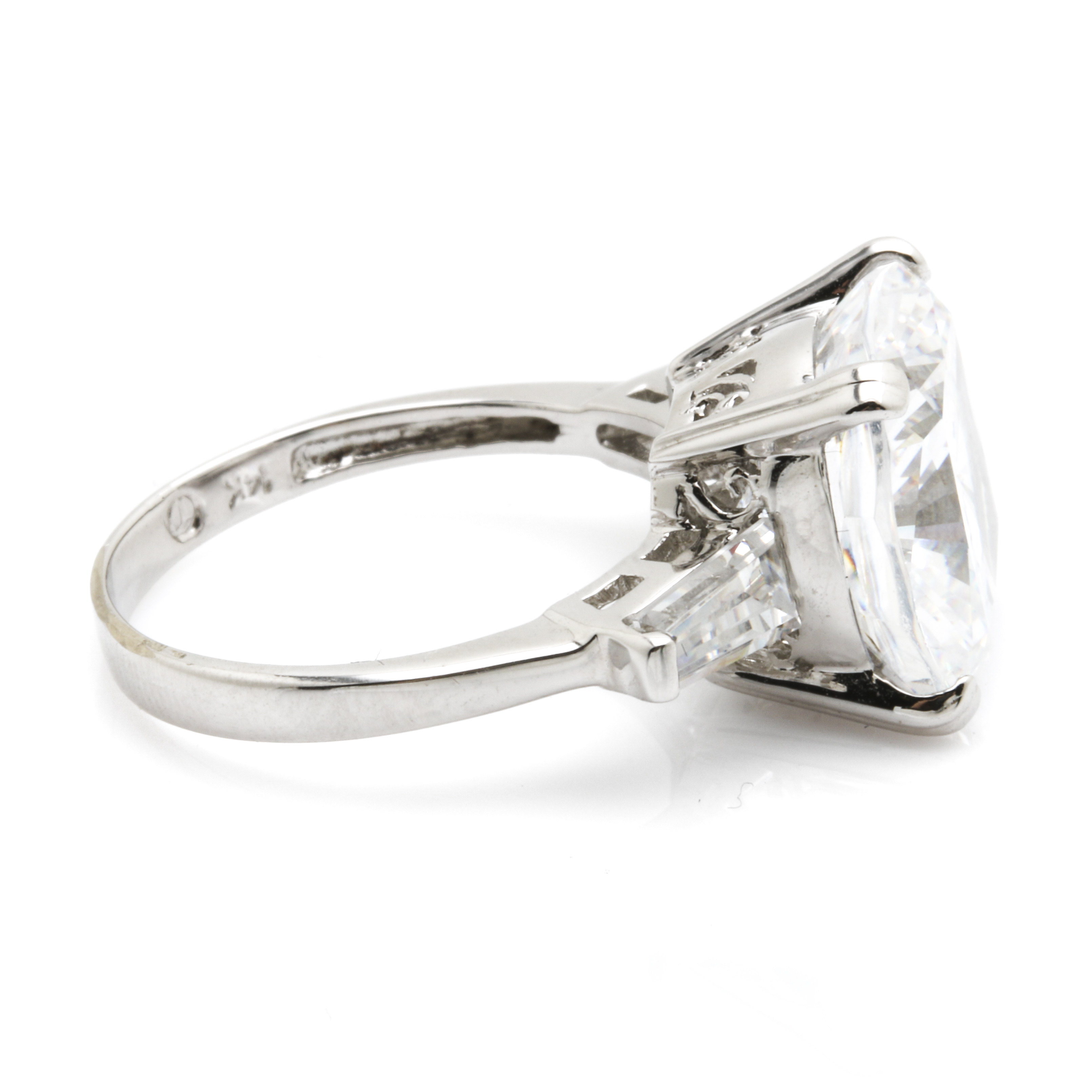 14K White Gold Cubic Zirconia Ring